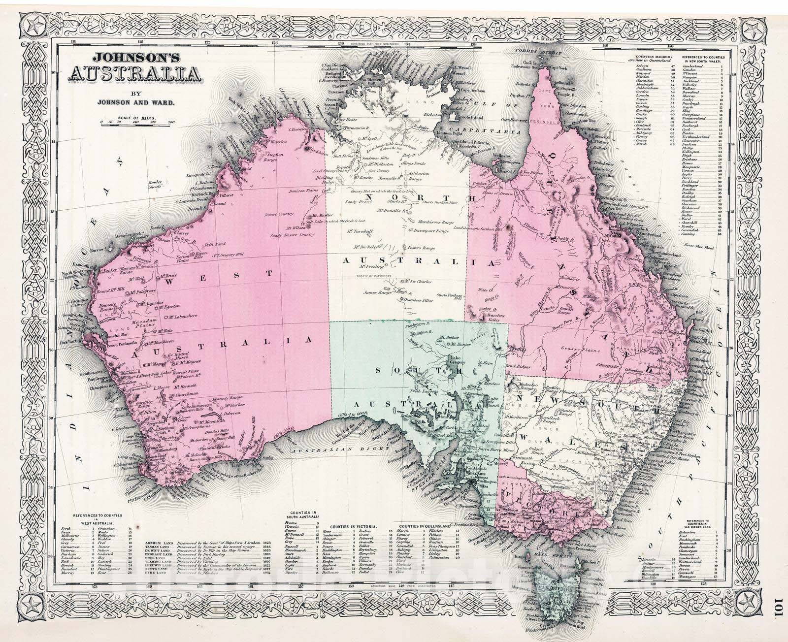 Historic Map : 1865 Australia. v1 - Vintage Wall Art