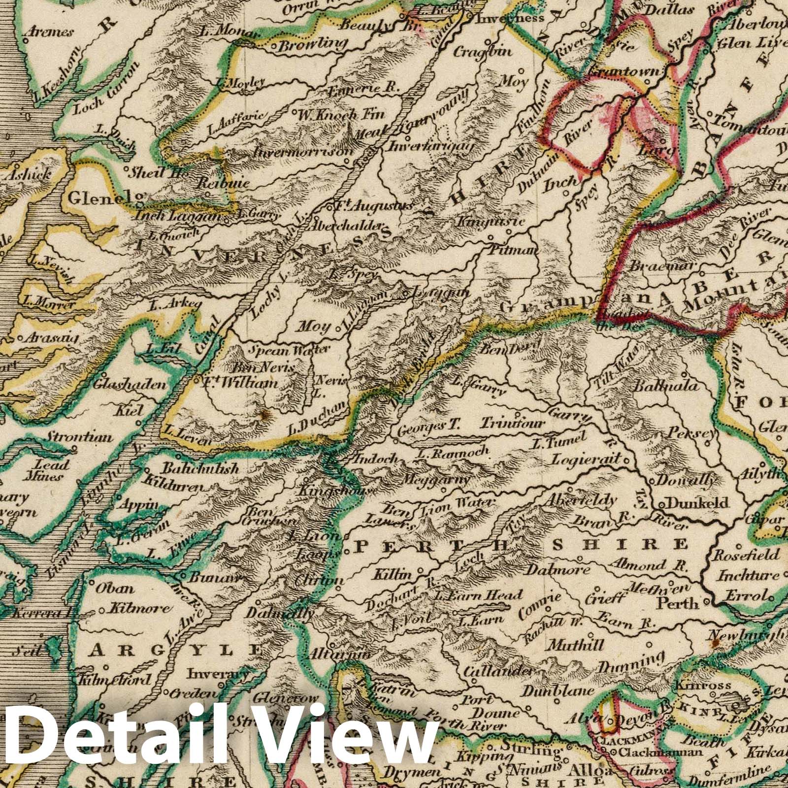 Scotland - Boundary Map, 1824 - Historical Map Print