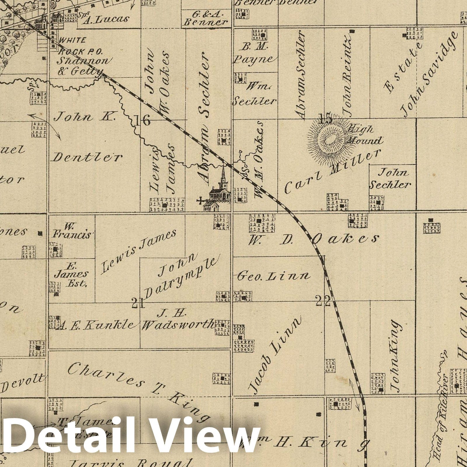 White Rock Township, Ogle County, Illinois - Property Map, 1872