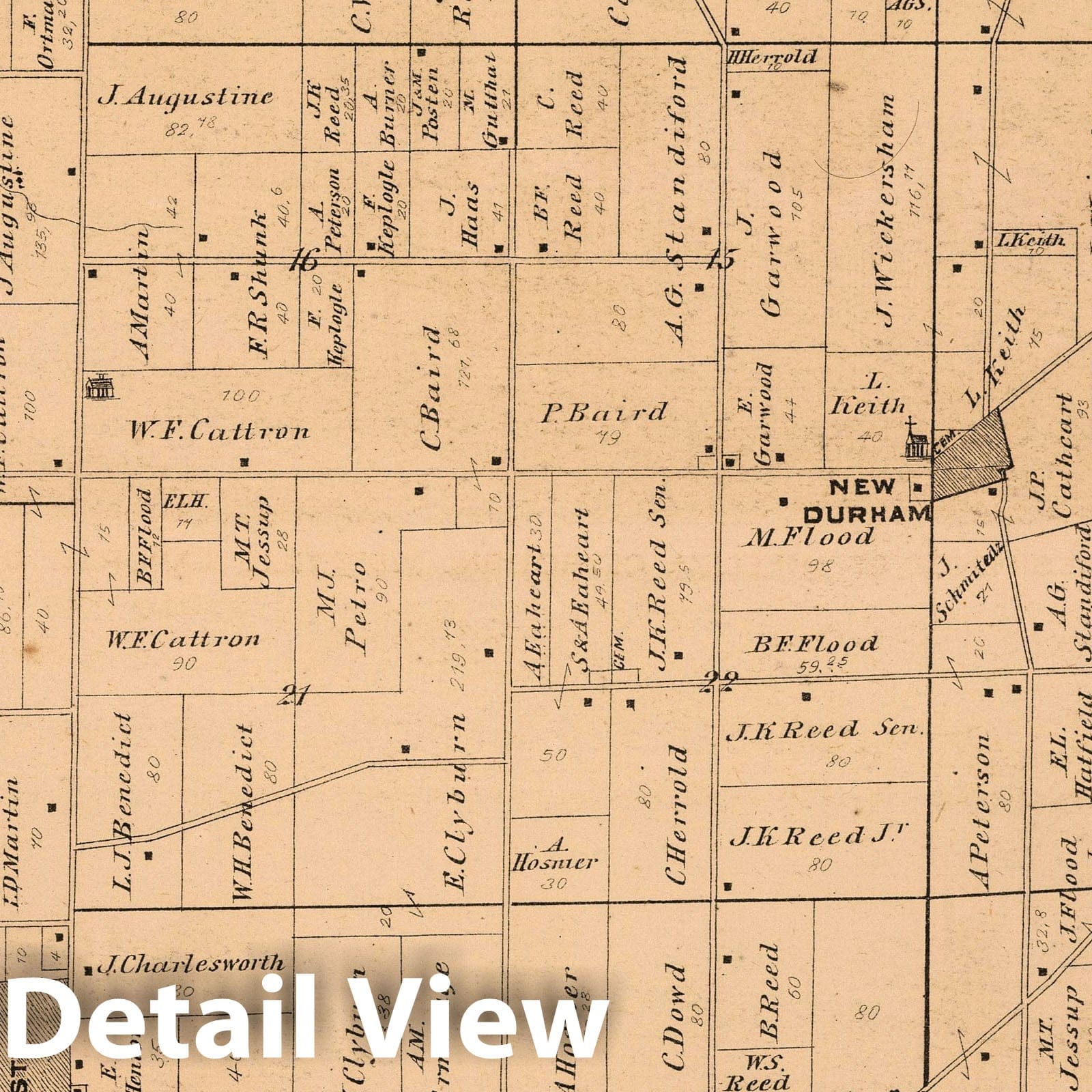 New Durham Township, LaPorte County, Indiana 1874 Historical Map Print