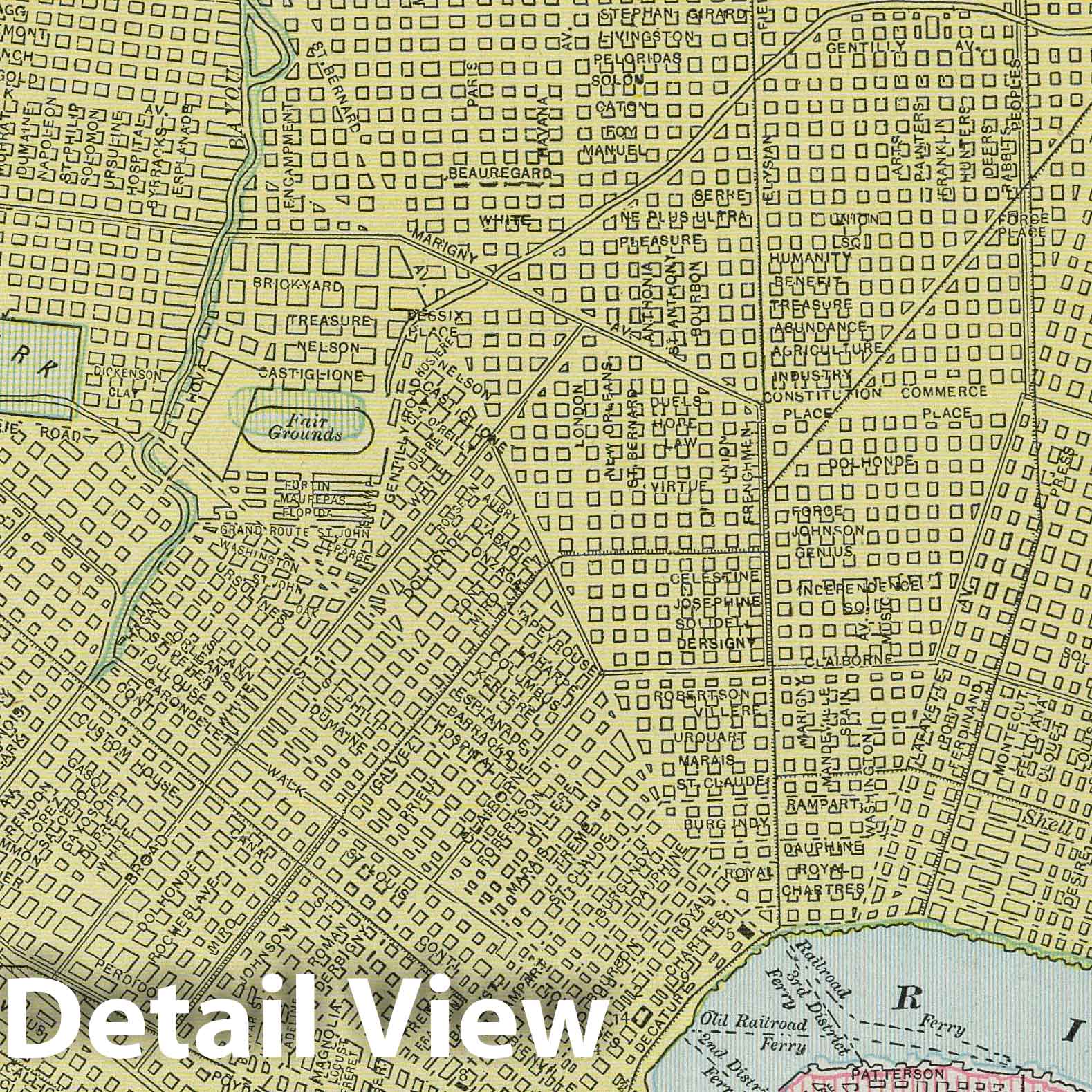 New Orleans, Louisiana 1889 - Historical Map Print
