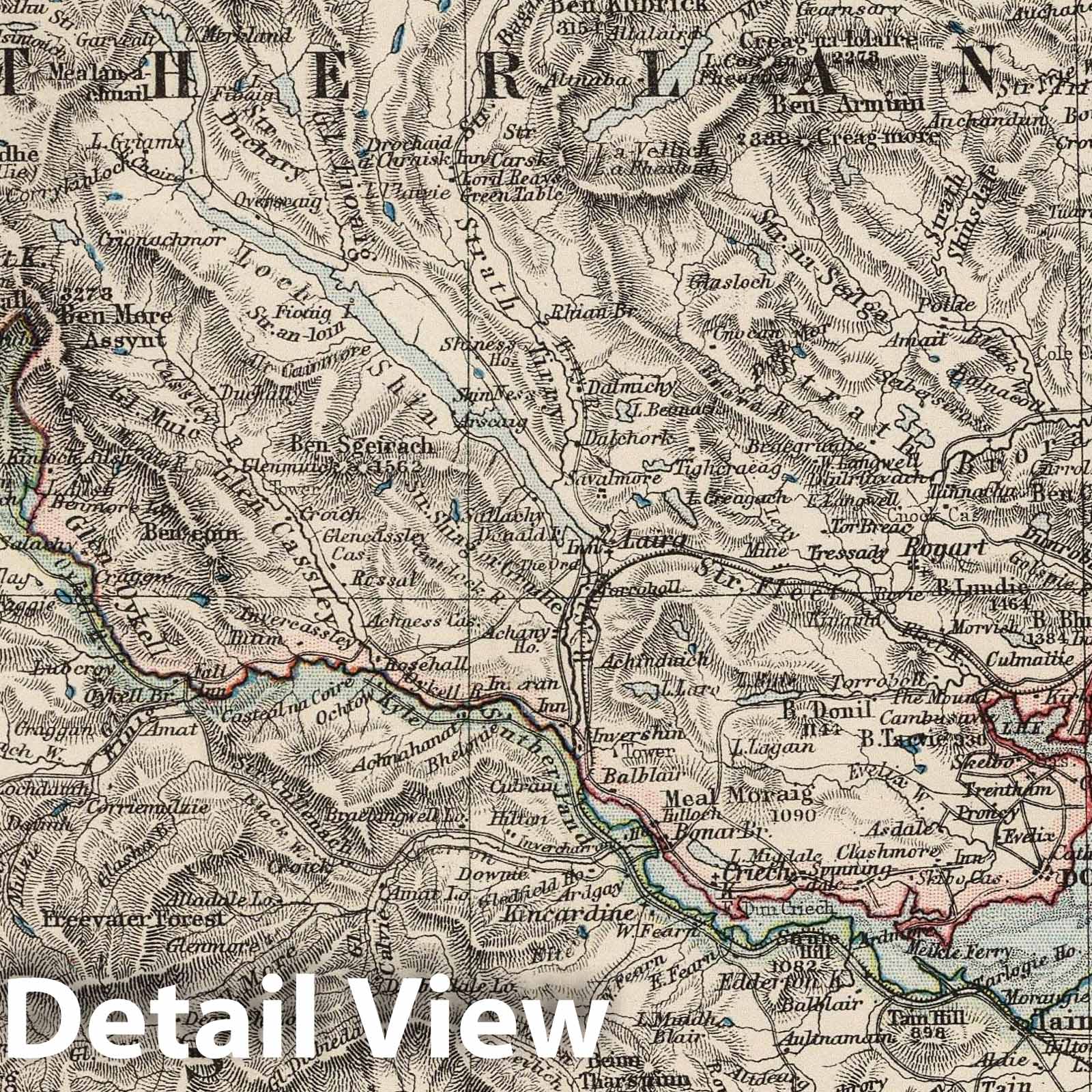 Scotland - Physical Map, 1906 - Victoria Regina Atlas Print