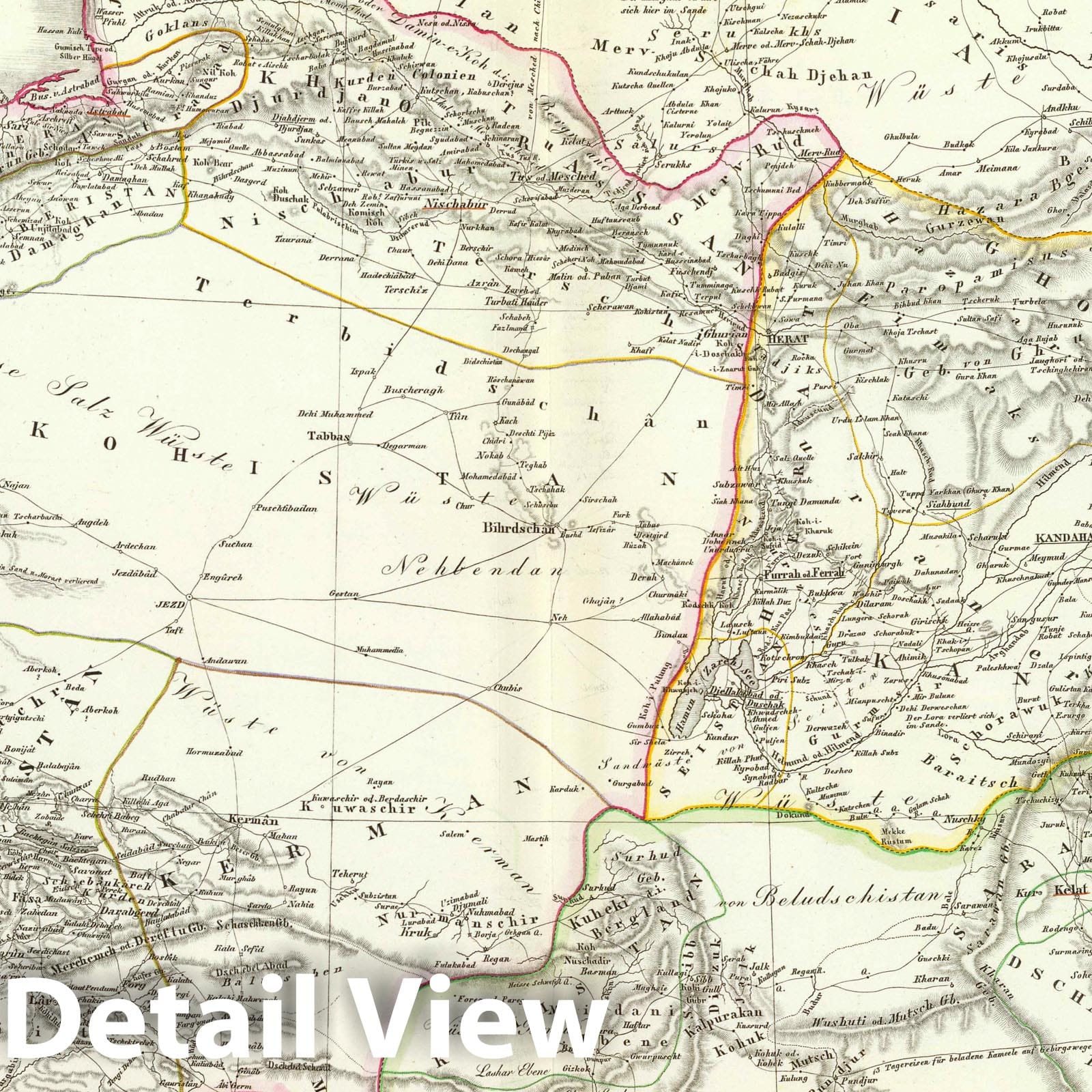 Iran, Afghanistan, and Baluchistan 1854 Historical Map Print