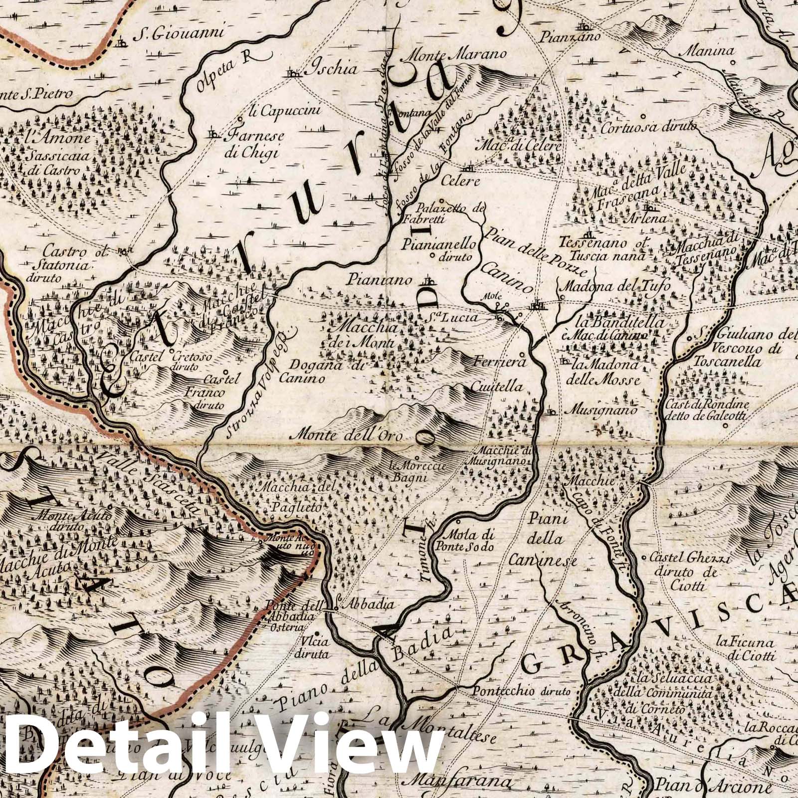 Patrimonio di San Pietro, near Rome - 1696 Historical Map Reproduction