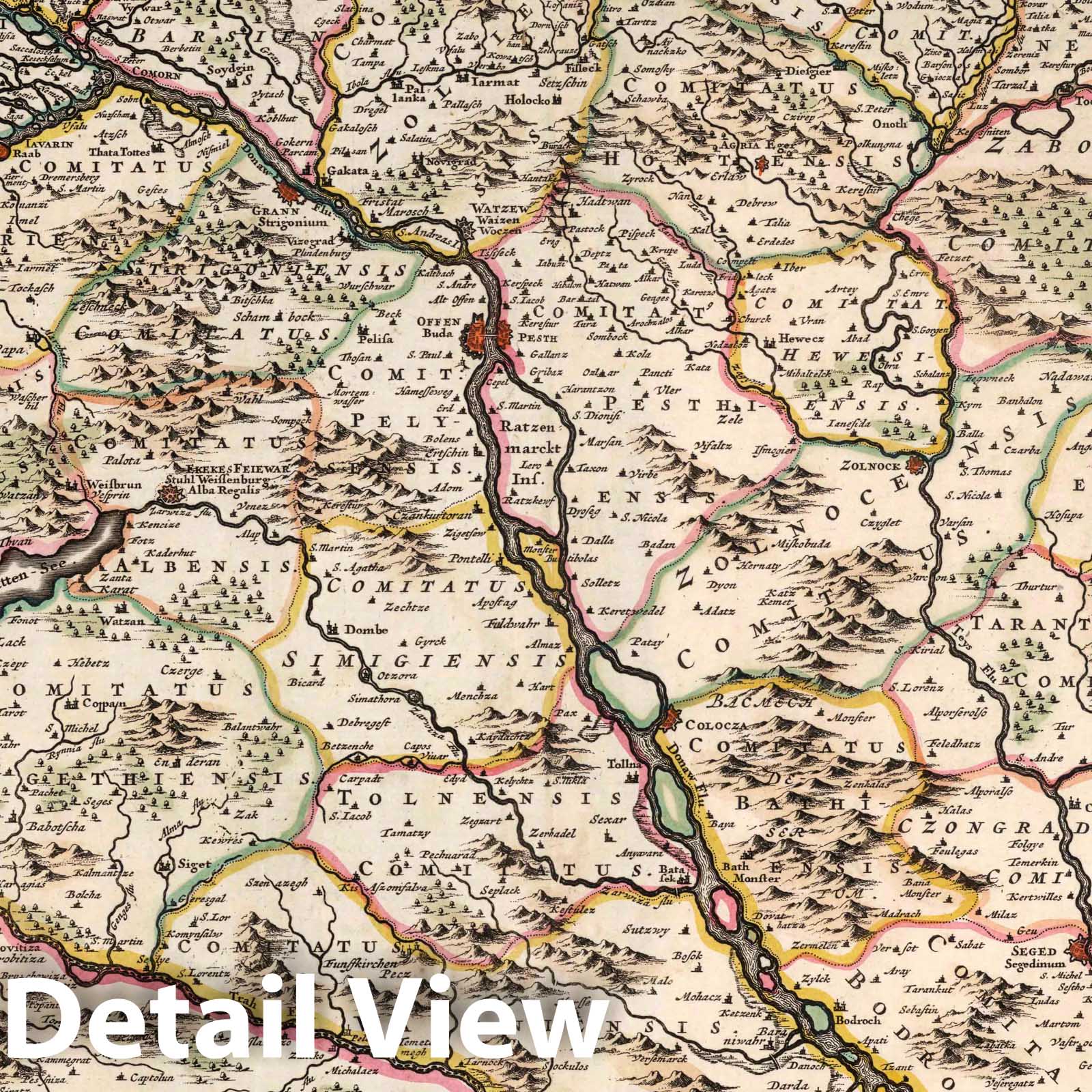 Hungary and Slovenia, 1682 - Historical Map Print