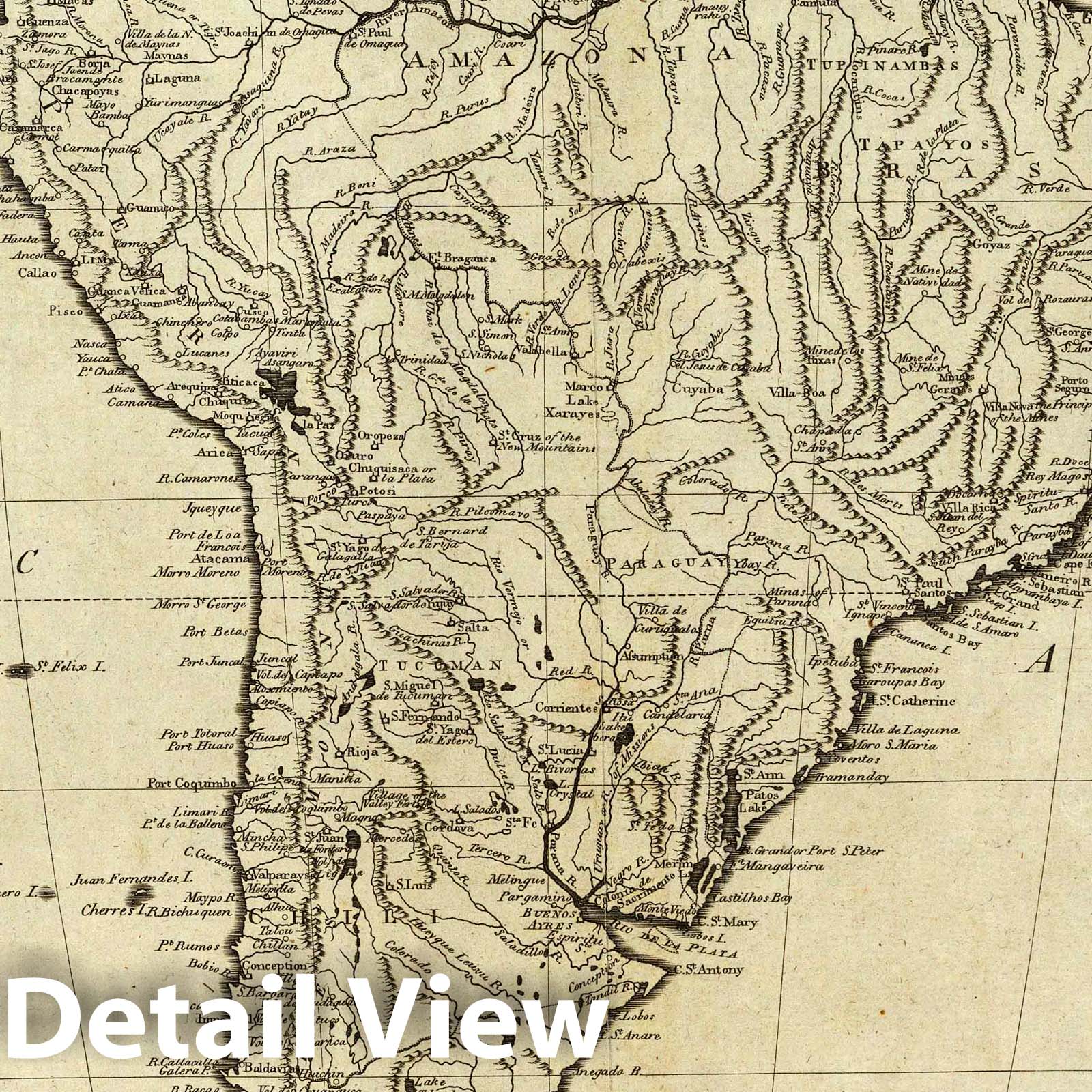 South America, 1796 - Historical Map Print
