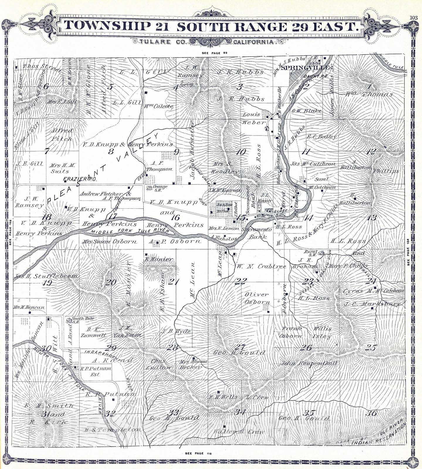 Historic Map : 1892 T.21S R.29E. - Vintage Wall Art