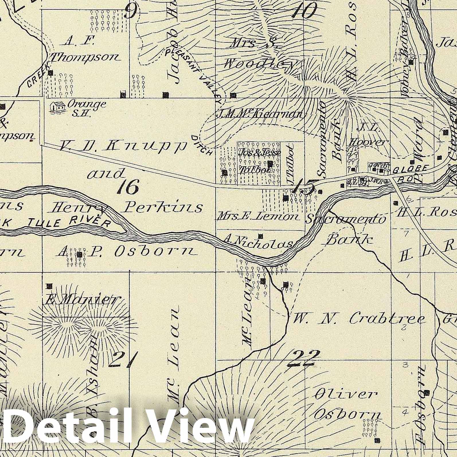 Township 21 South, Tulare County, California - Survey Map, 1892