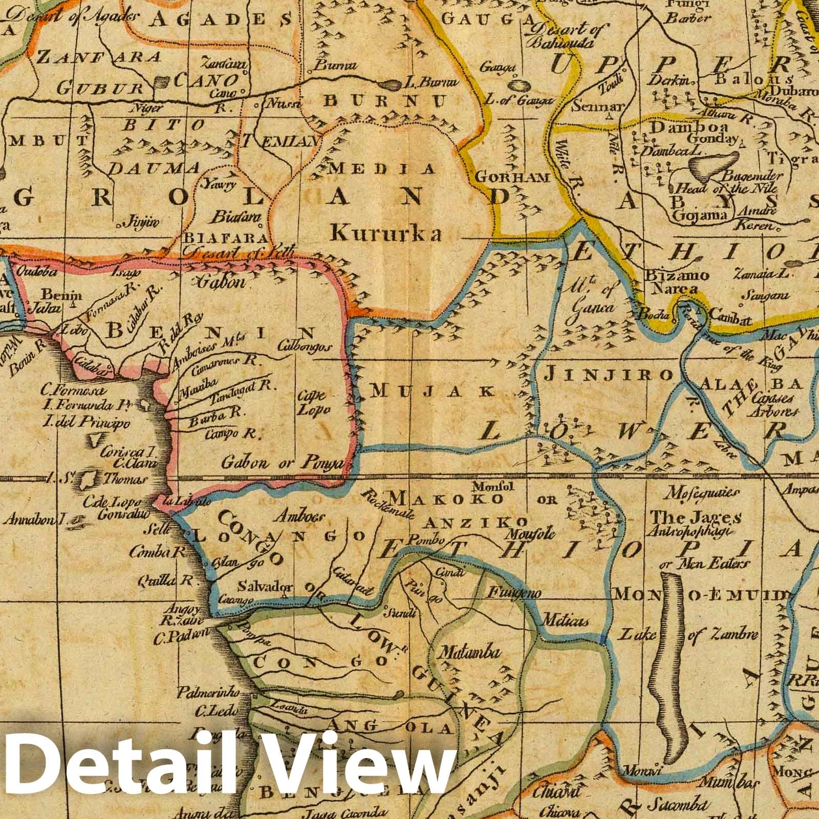 Africa, 1814 - Carey's General Atlas Hand-Colored Map Print
