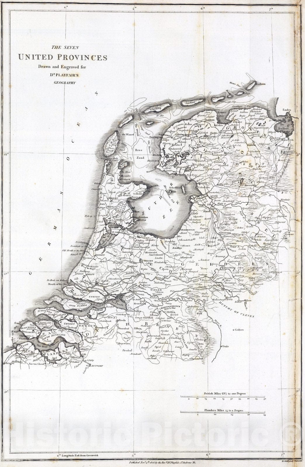 Historic Map : 1814 Seven United Provinces. - Vintage Wall Art