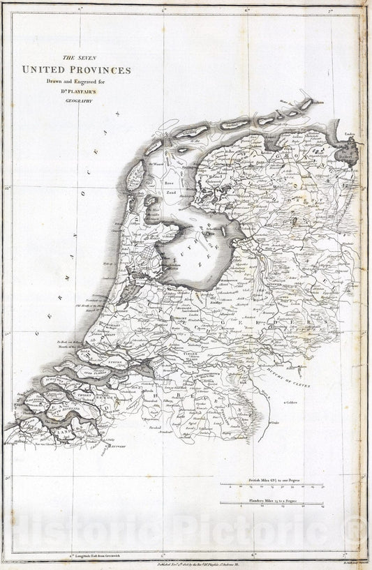 Historic Map : 1814 Seven United Provinces. - Vintage Wall Art