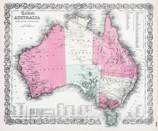 Historic Map : 1865 Australia. v2 - Vintage Wall Art