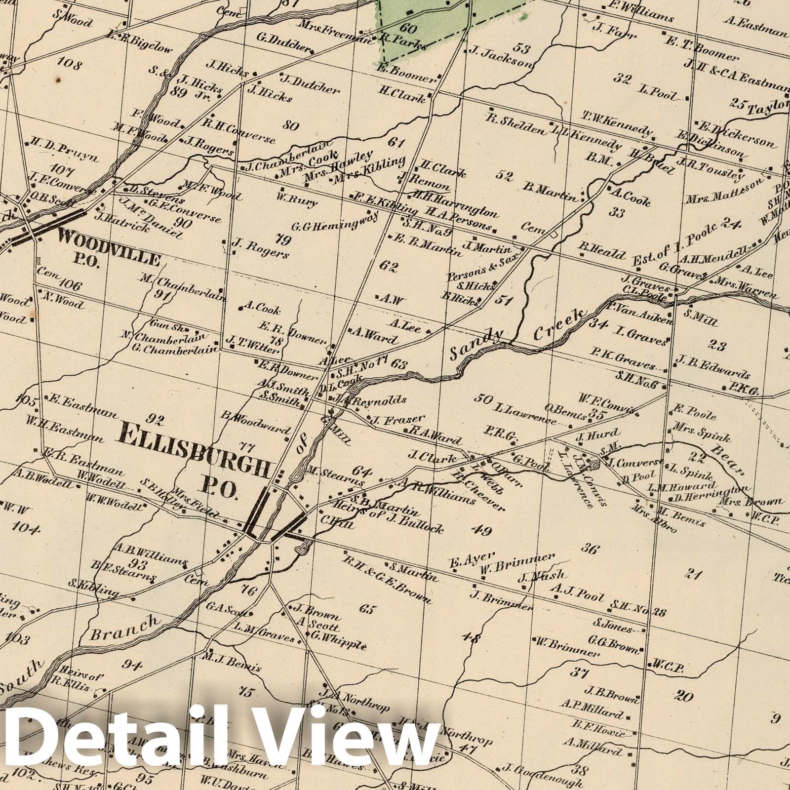 Ellisburgh Township - Property Map, 1864 - Historical Map Print