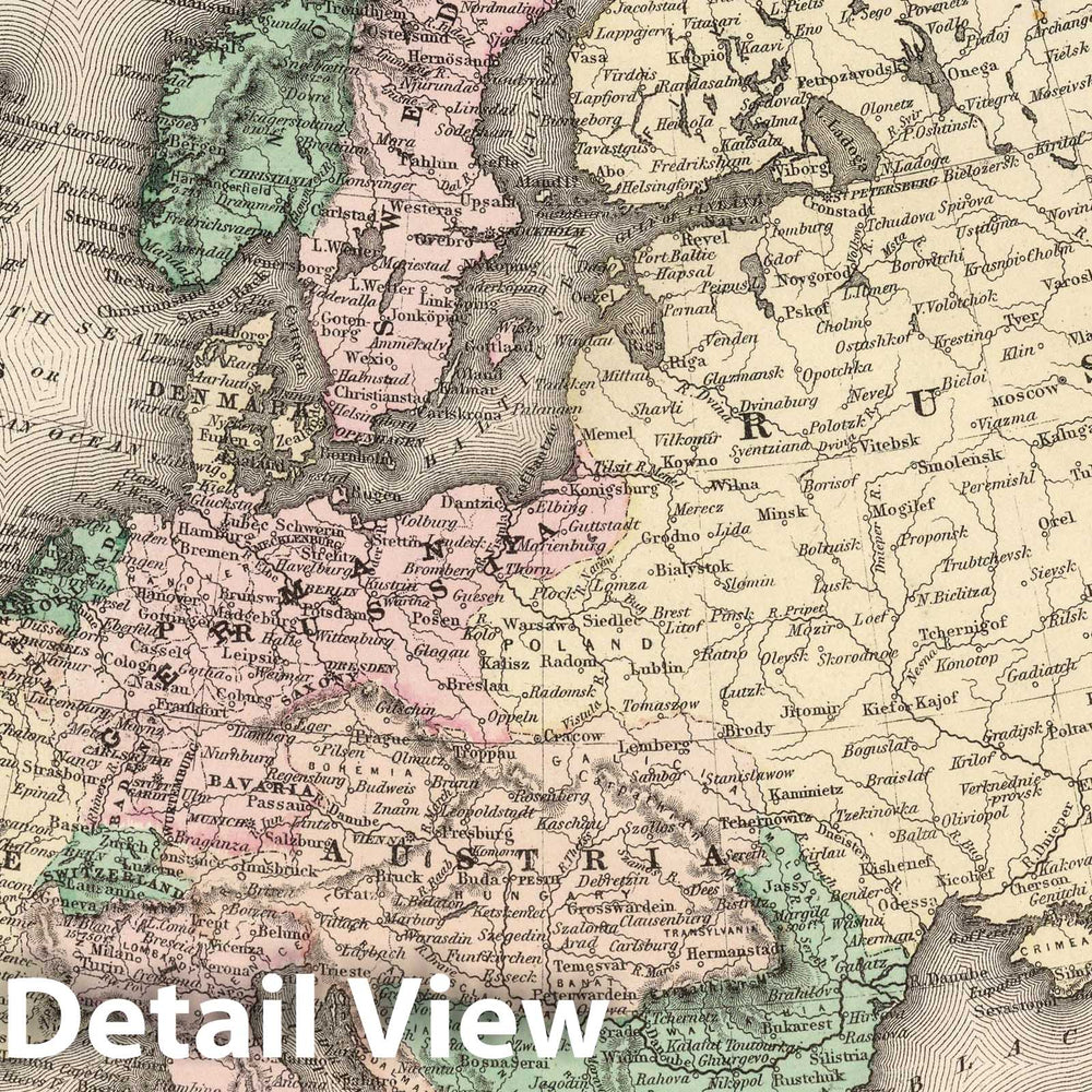 Historic Map : 1874 Europe. v1 - Vintage Wall Art