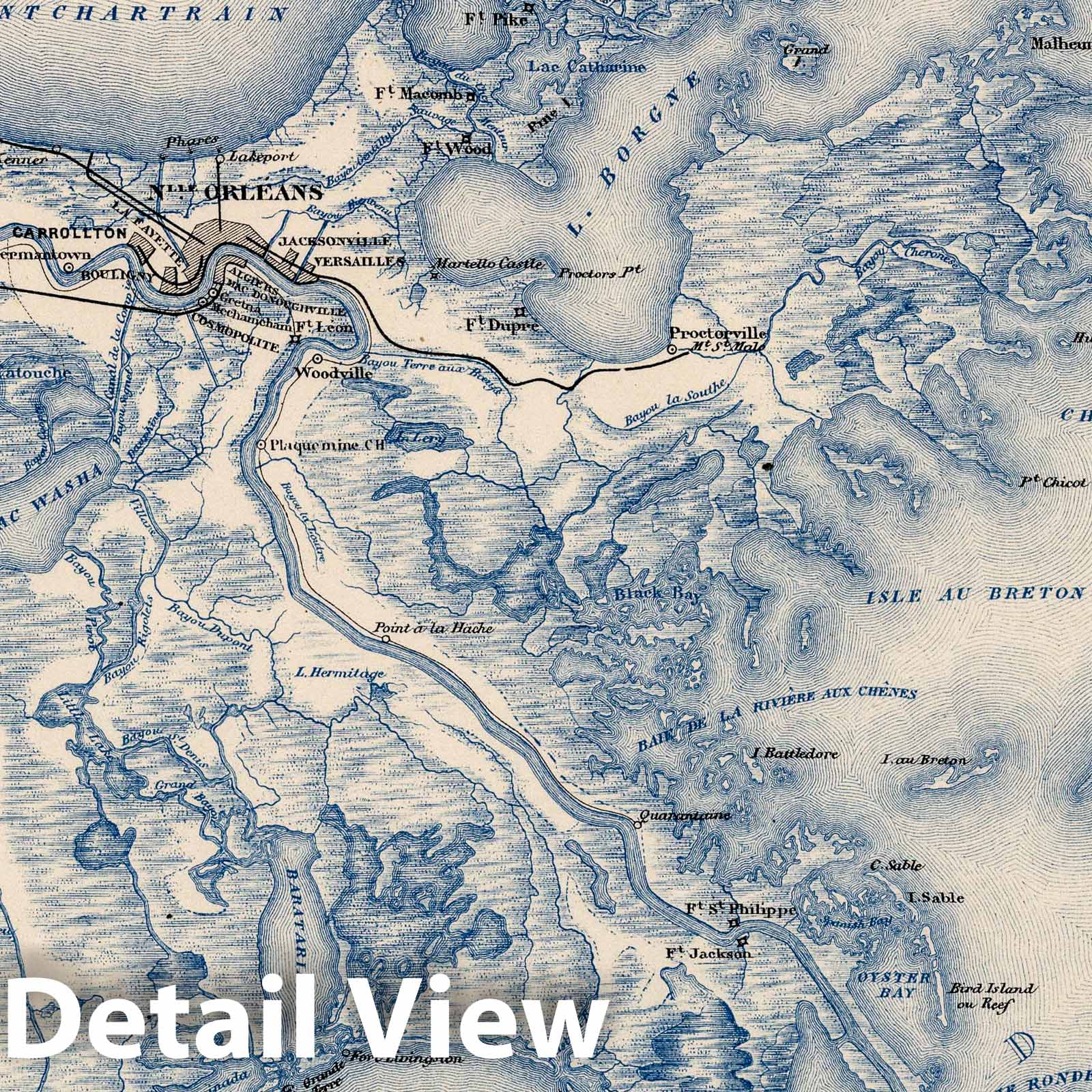 Civil War: Mississippi Delta and New Orleans, Louisiana - Military Map, 1875