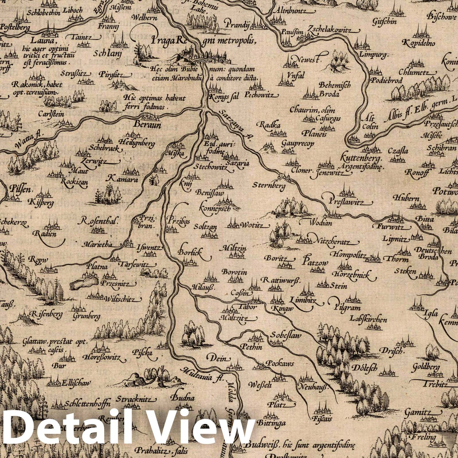 Bohemia, 1570 - Historical Map Reproduction from Theatrum Orbis Terrarum