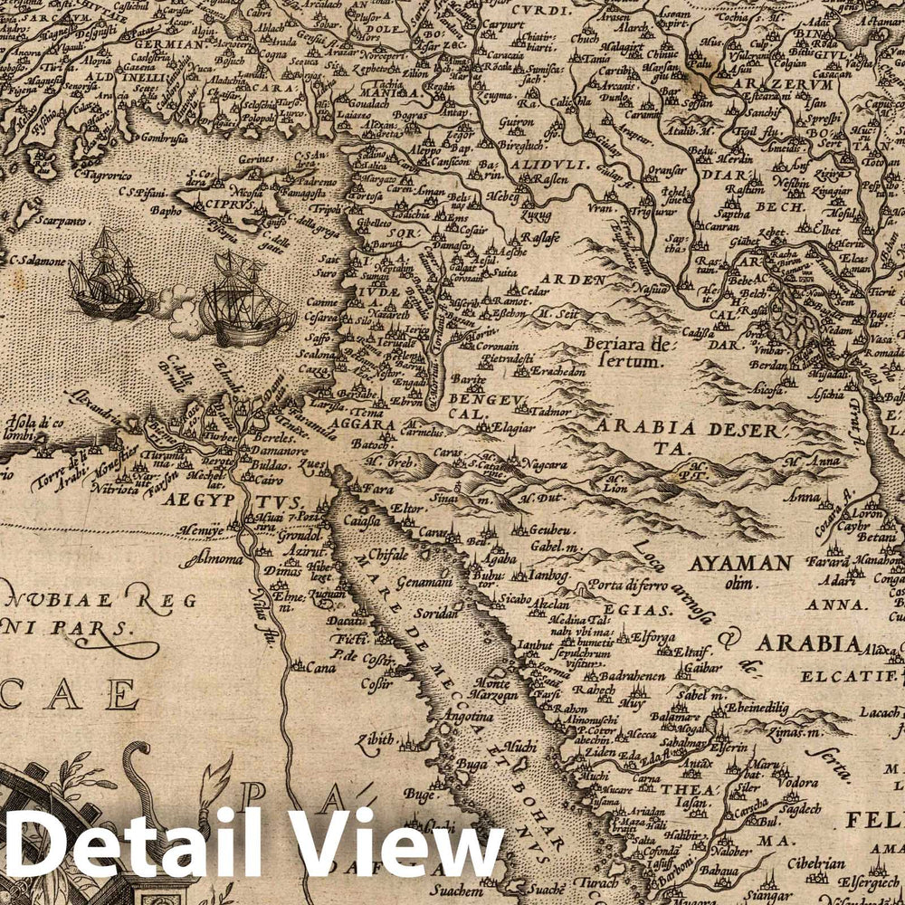Historic Map : Turkey, Mediterranean 1570 (50) Turcici Imperii. , Vintage Wall Art