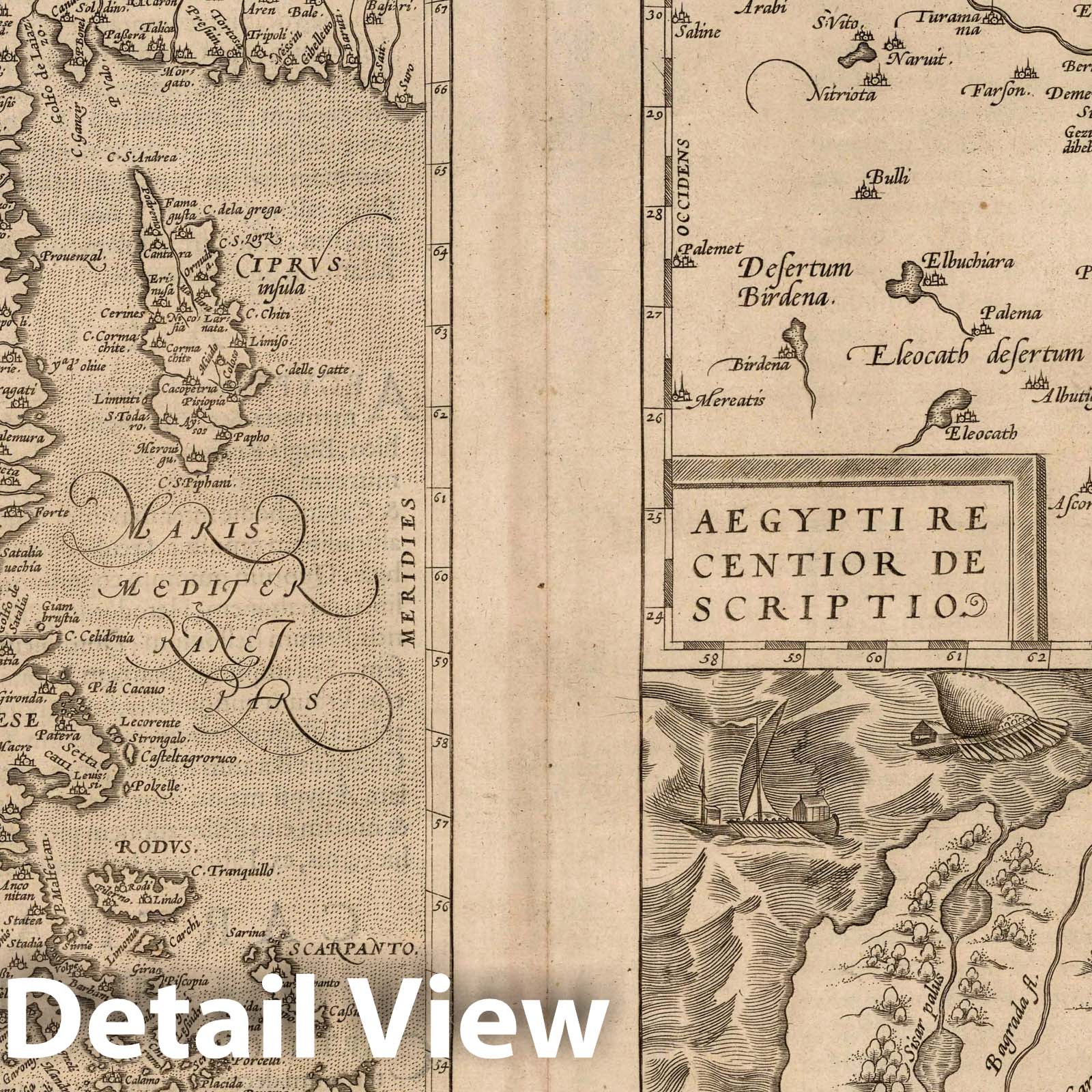 Asia Minor, Egypt, and Carthage, 1570 - Historical Map Print