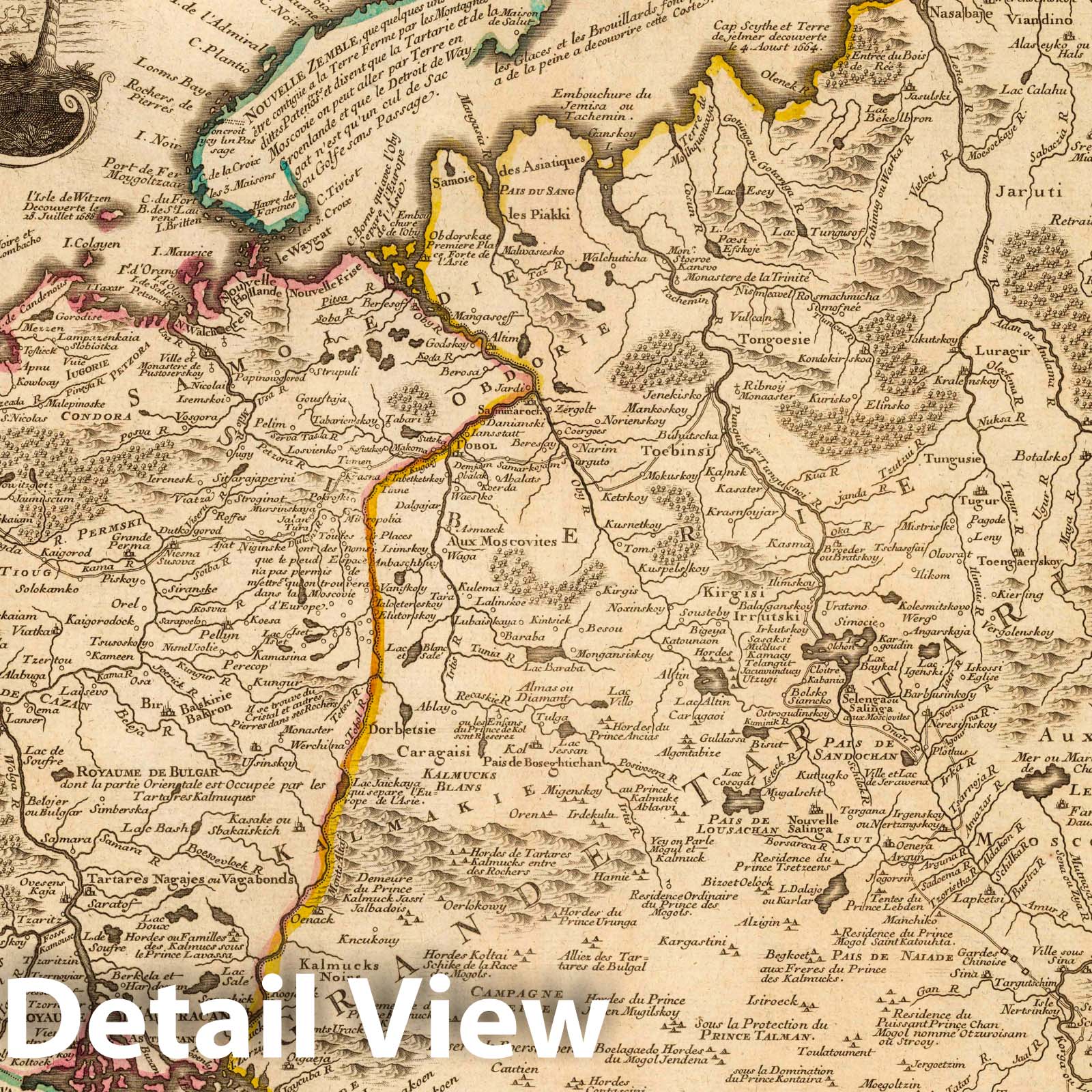 Russian Empire in Europe and Asia - River Map, 1722 - Historical Map Print