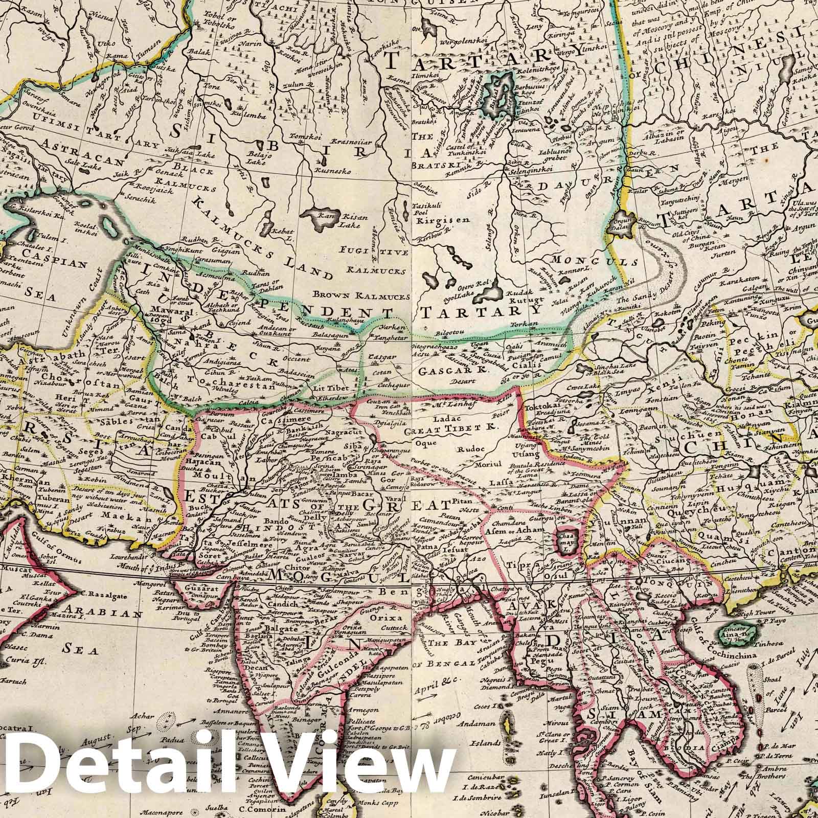 Historic Wall Map : 1732 Asia. - Vintage Wall Art