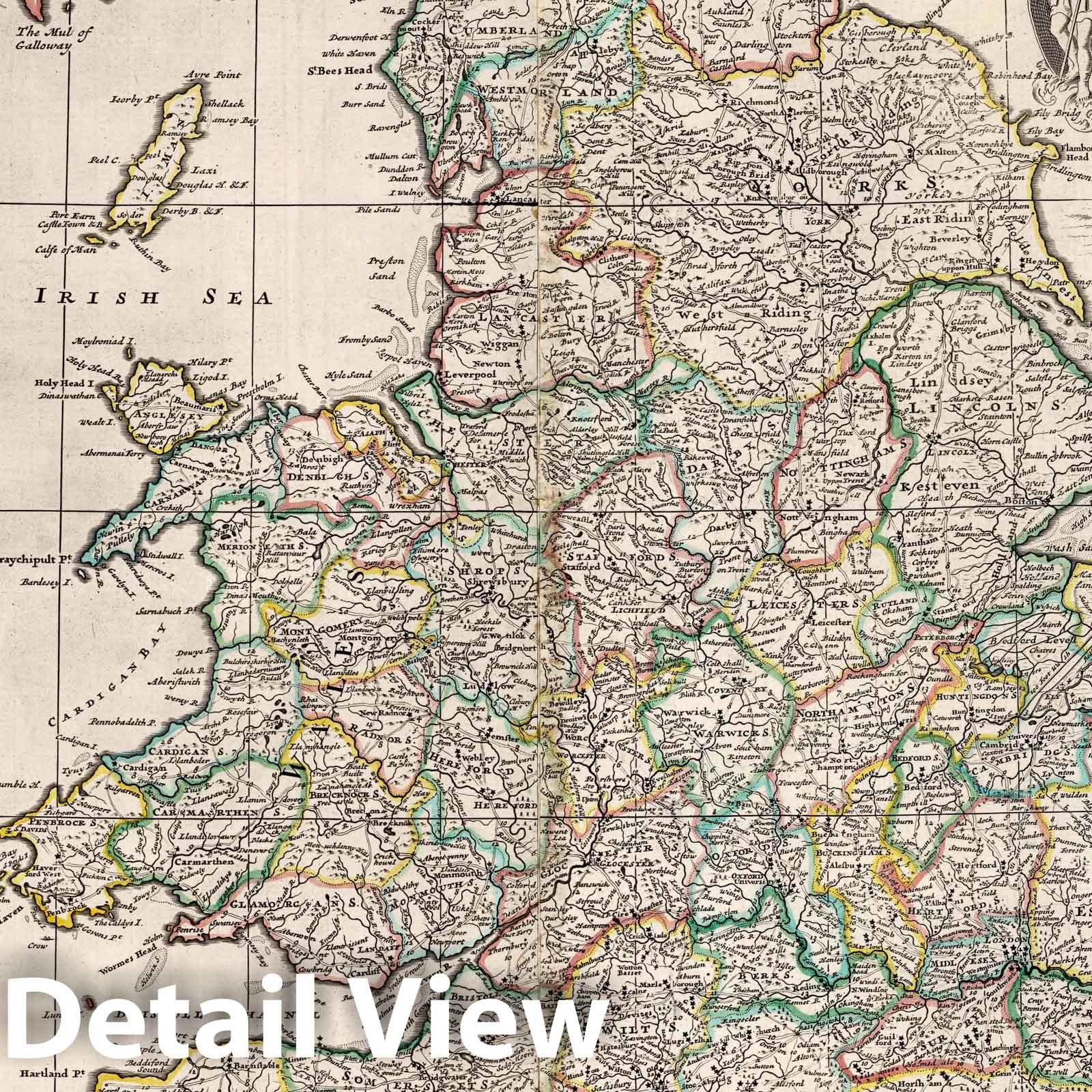 Historic Map : 1710 England and Wales. - Vintage Wall Art
