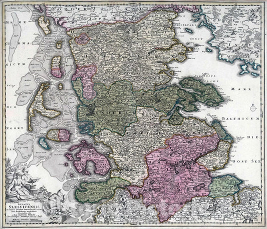 Historic Map : 1788 Ducatus Slesvicensis. - Vintage Wall Art