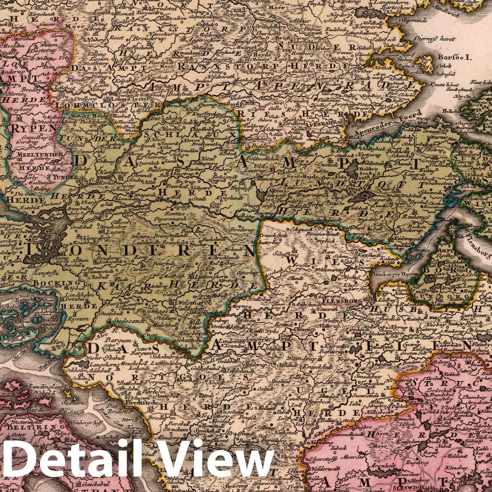 Schleswig-Holstein, Germany 1788 Historical Map Print