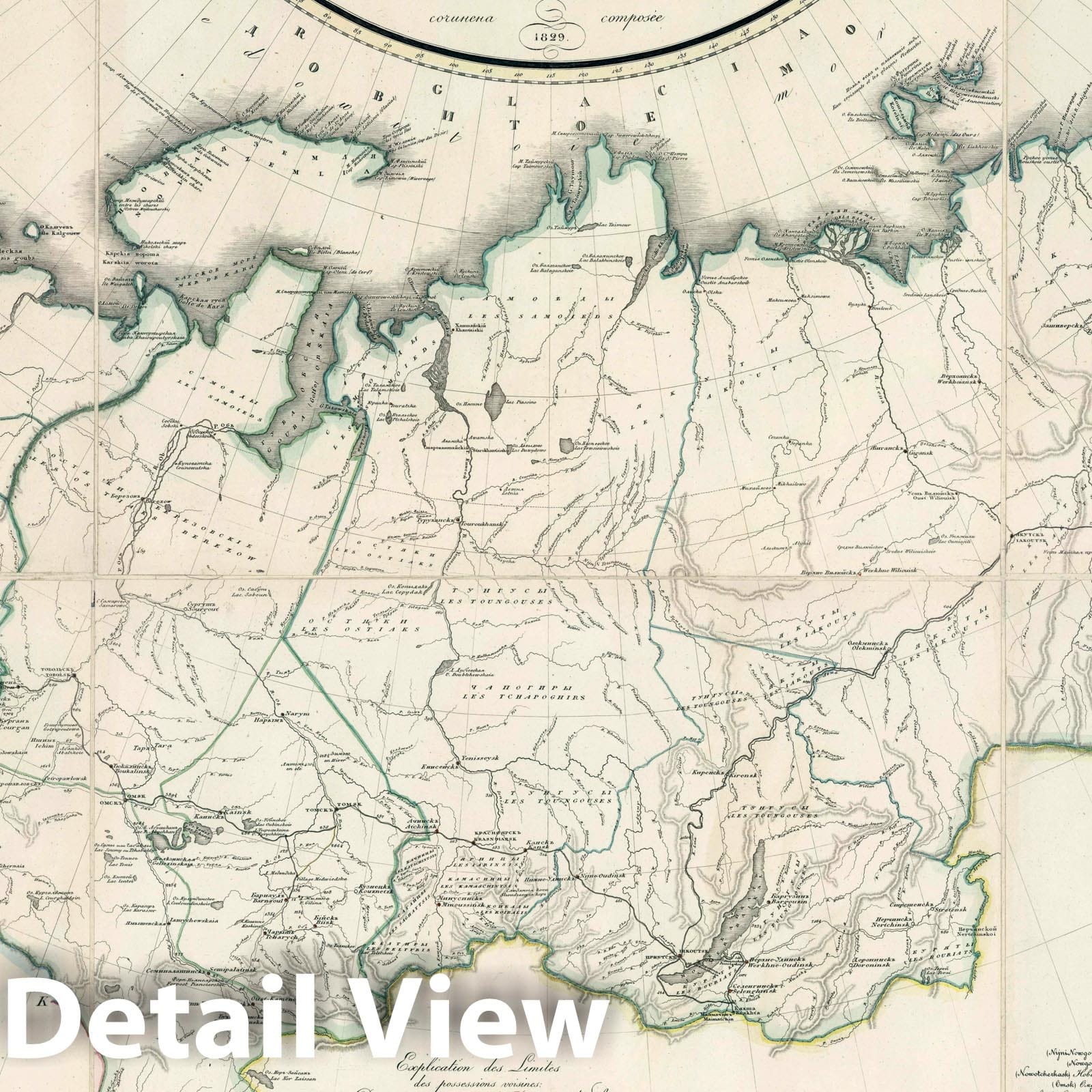 Russian Empire, Poland, and Finland - Road Map, 1829 - Historical Topographic Map Print