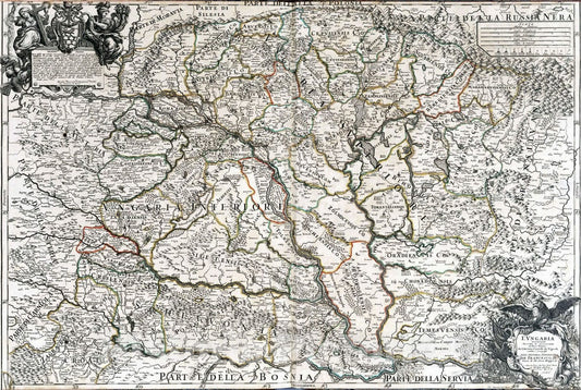 Historic Map : Hungaria, Balkan States, Europe 1686 L'Ungaria , Vintage Wall Art