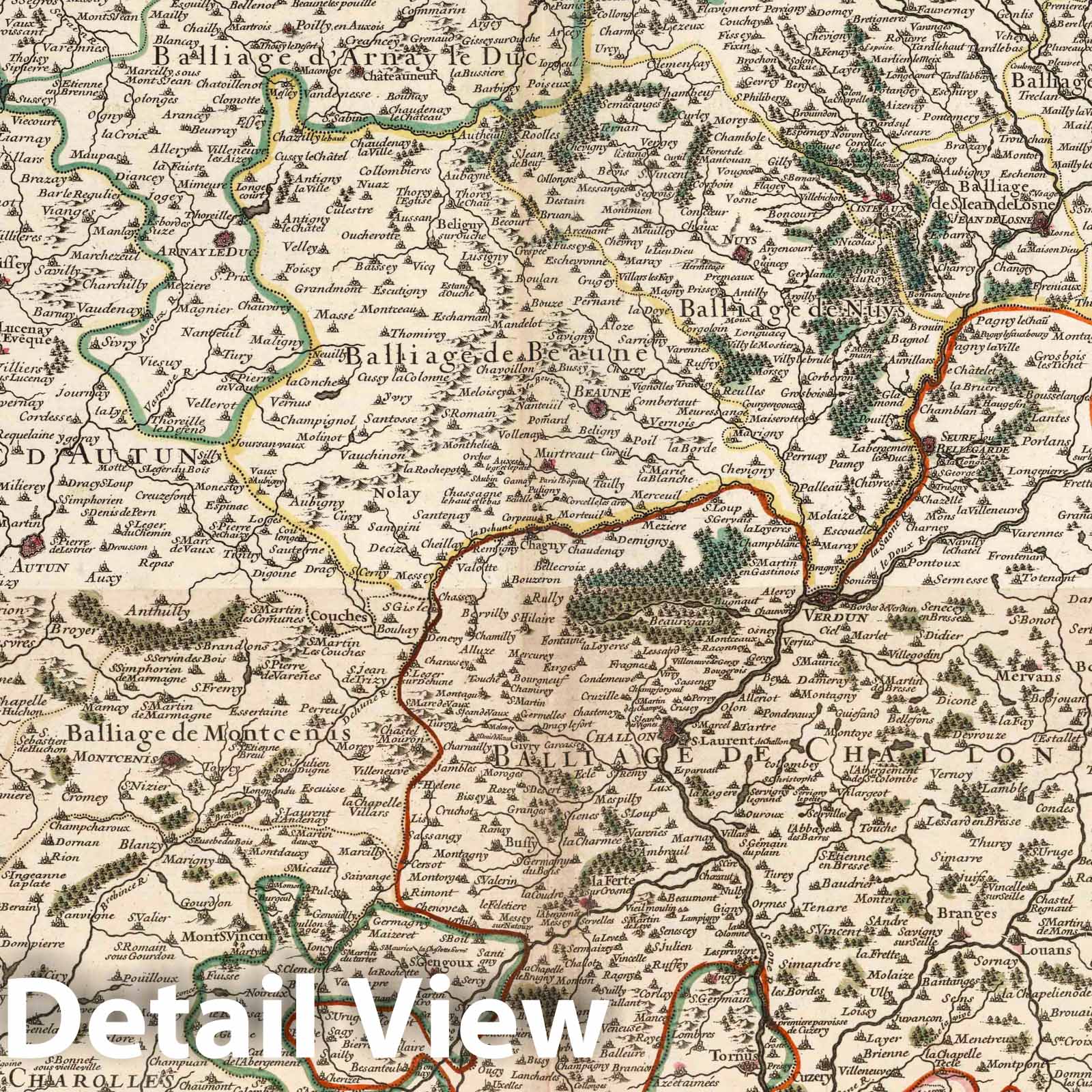 Burgundy and Bresse, 1695 - Historical Map Print