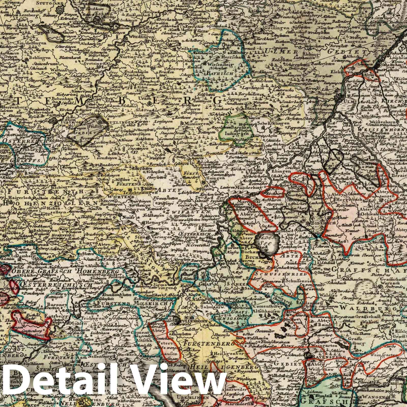Swabian Circle, 1743 - Historical Map Print