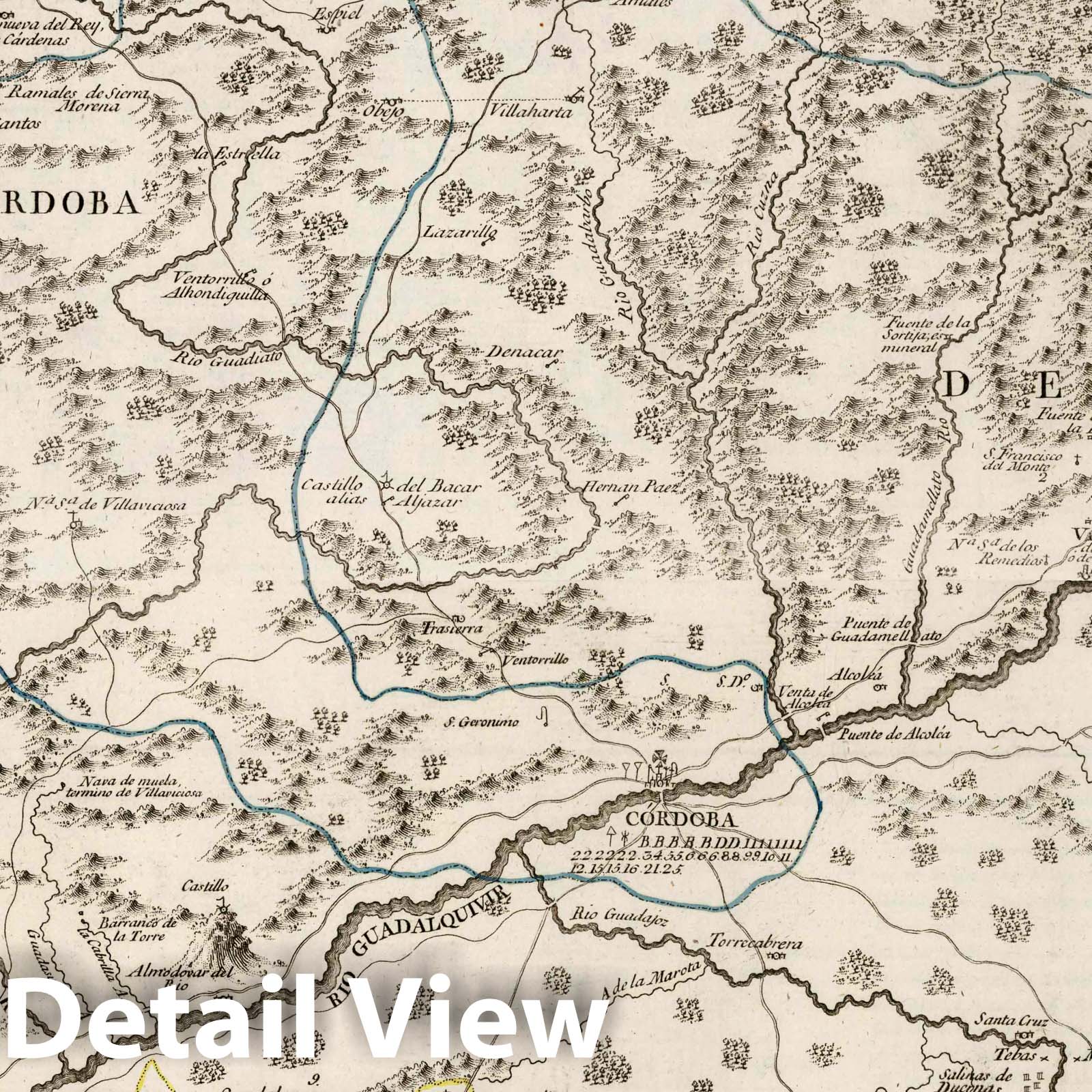 Cordoba - Road Map, 1797 - Historical Map Print