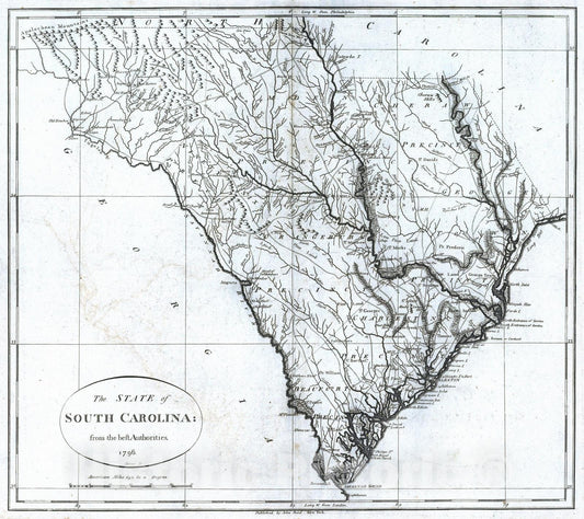 Historic Map : National Atlas - 1796 State of South Carolina. - Vintage Wall Art