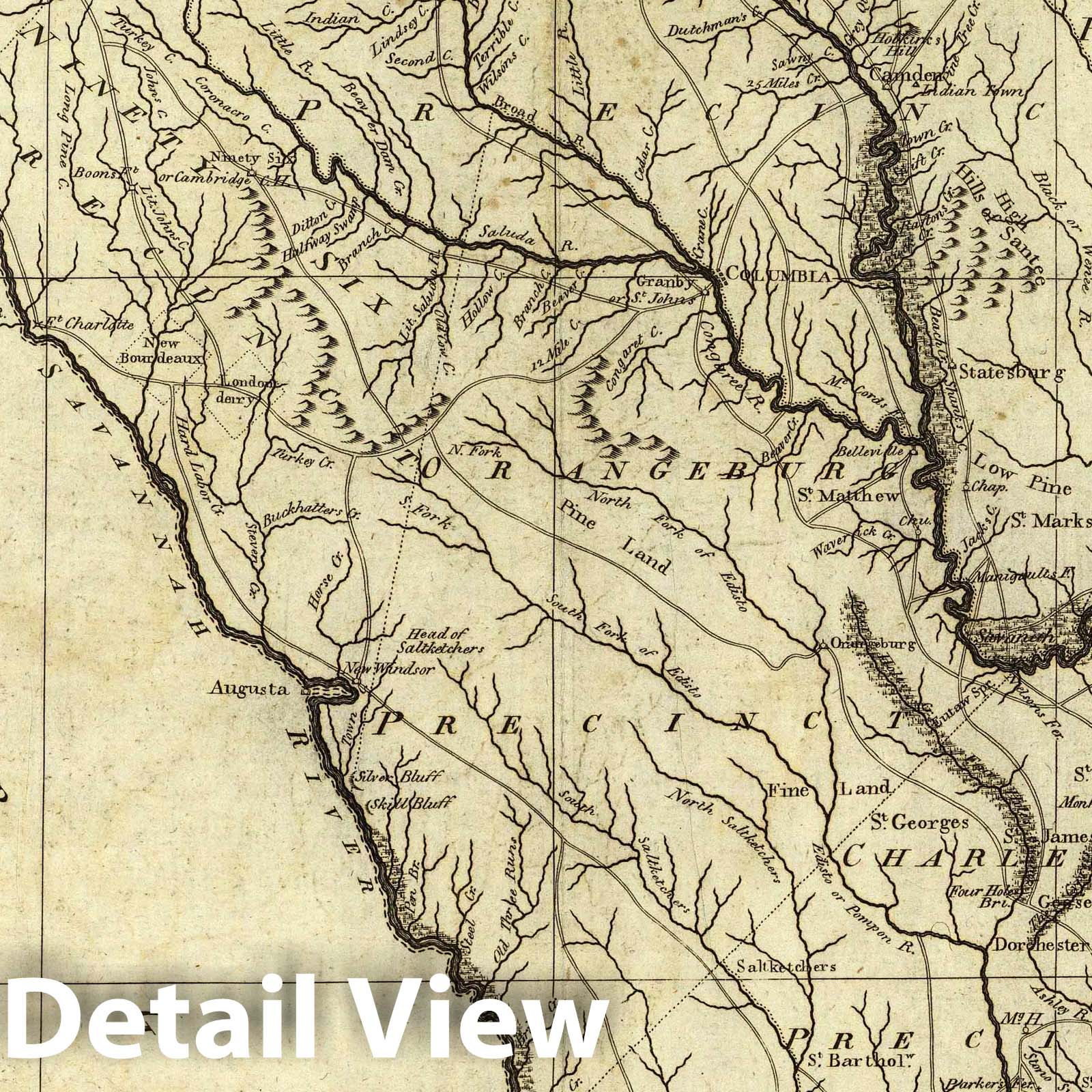 South Carolina 1796 Historical Map Print