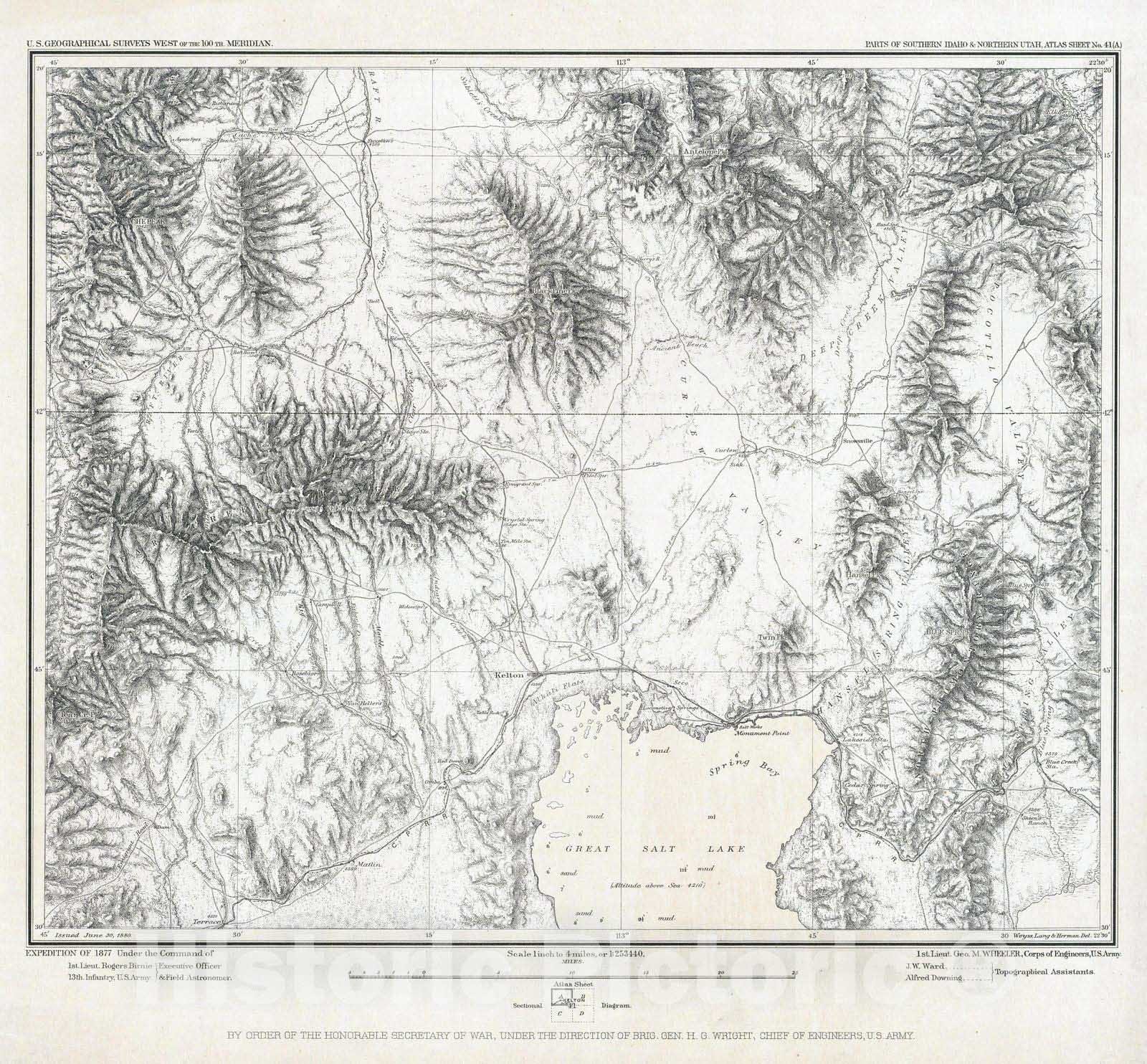 Historic Map : 1880 41A. Parts Of Southern Idaho & Northern Utah. v1 - Vintage Wall Art