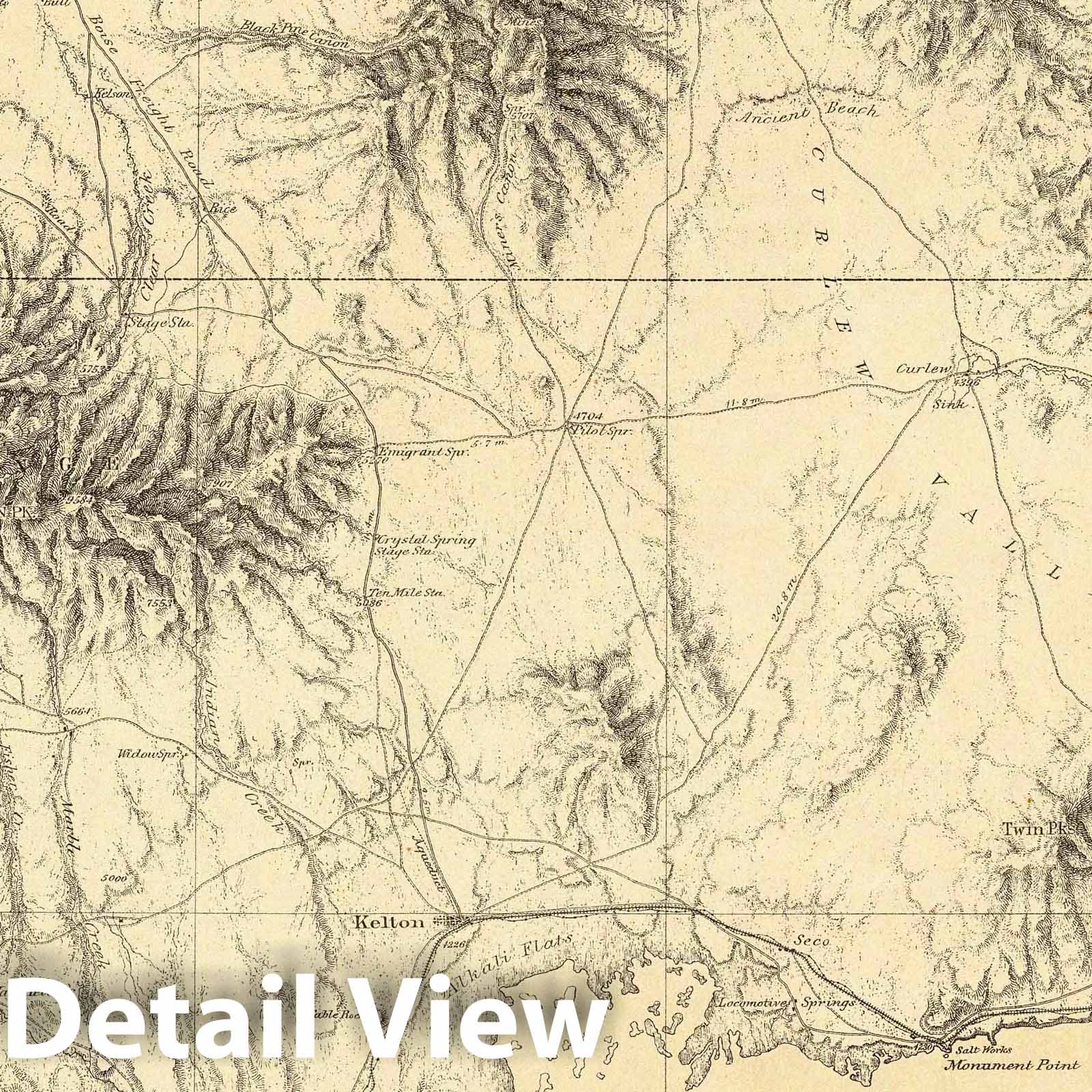 Wheeler Survey: Southern Idaho and Northern Utah - Geologic Map, 1880