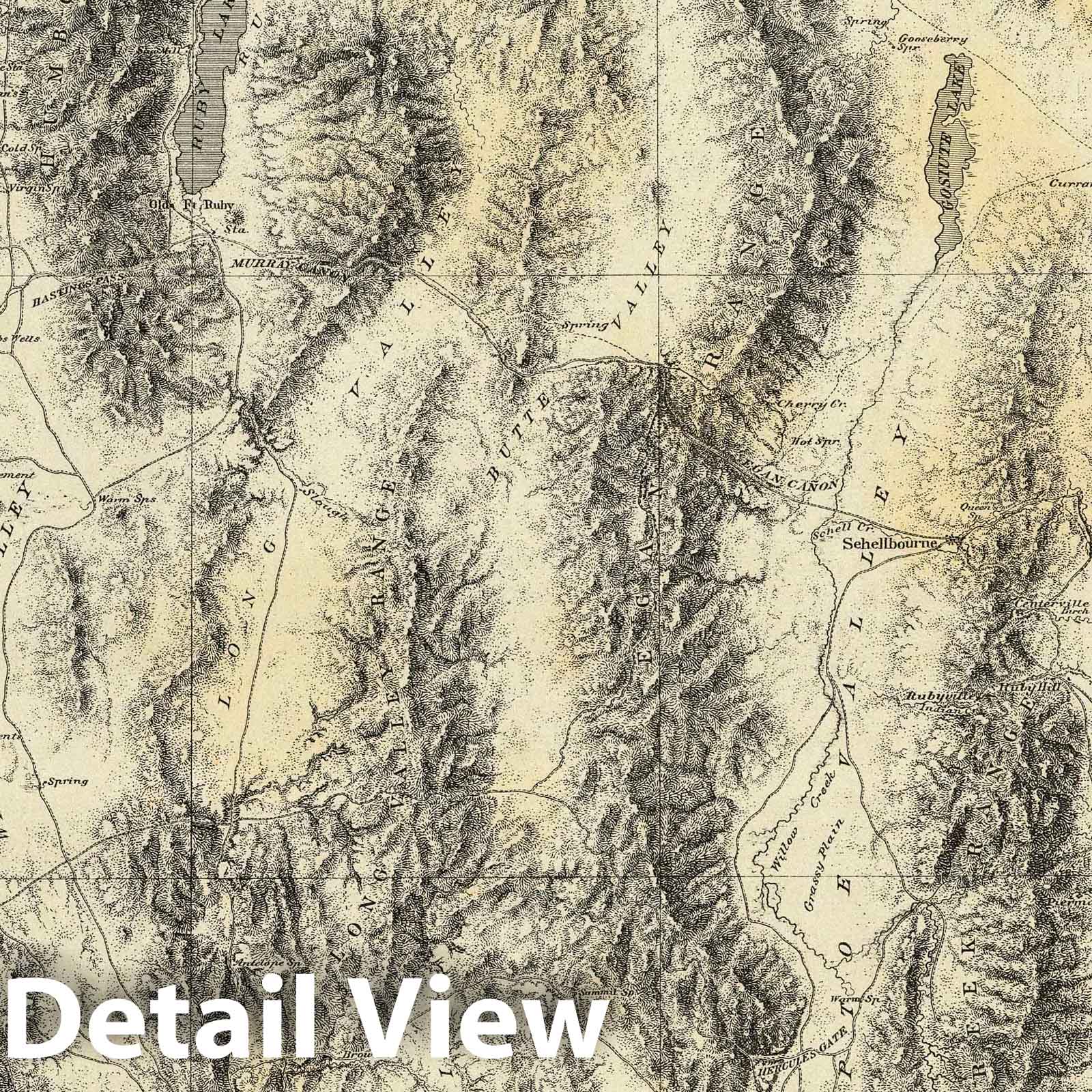Wheeler Survey: Eastern Nevada, Western Utah - Plate No. 49, 1872 Historical Map Print