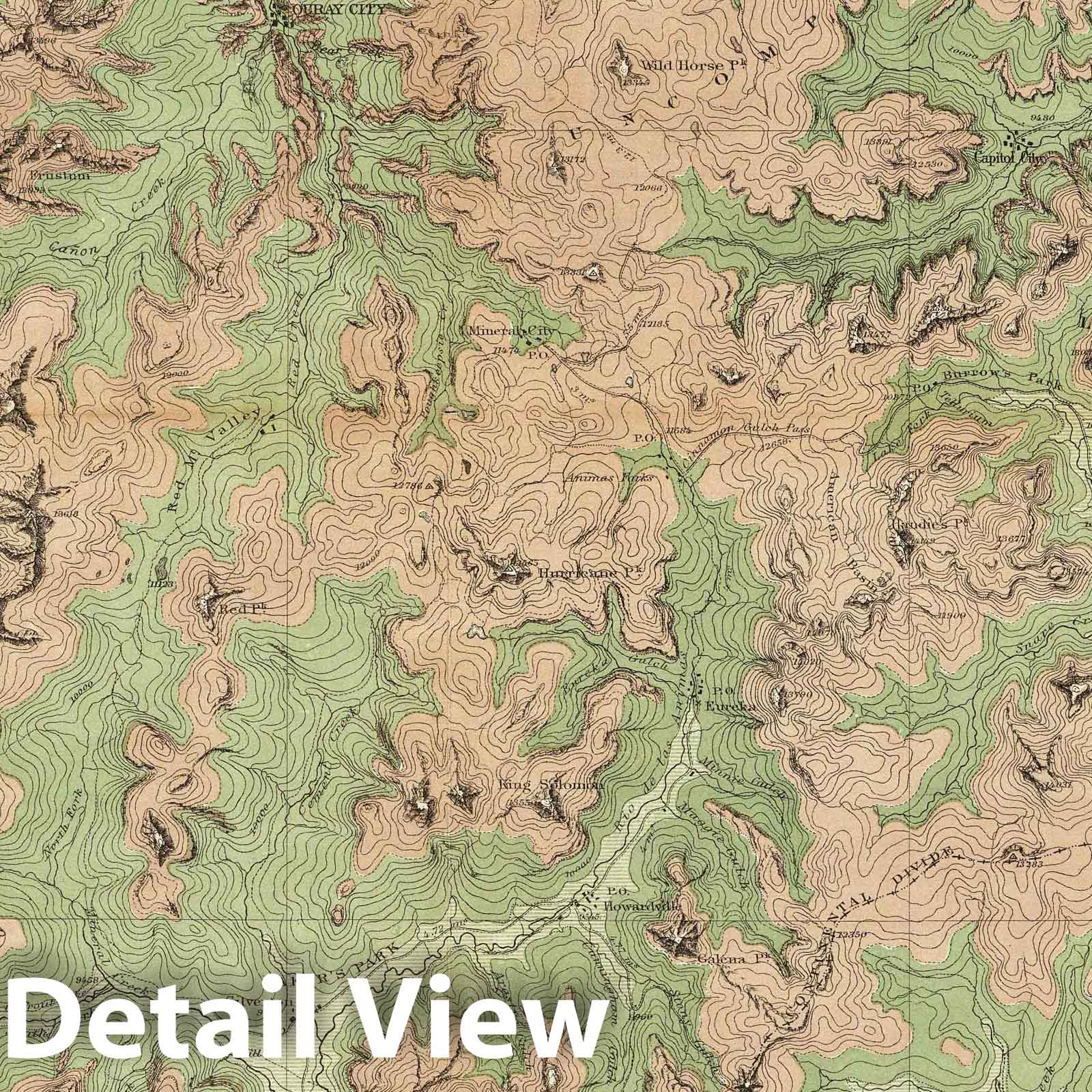 Wheeler Survey: Southwest Colorado, San Juan Region - Geologic Map, 1877