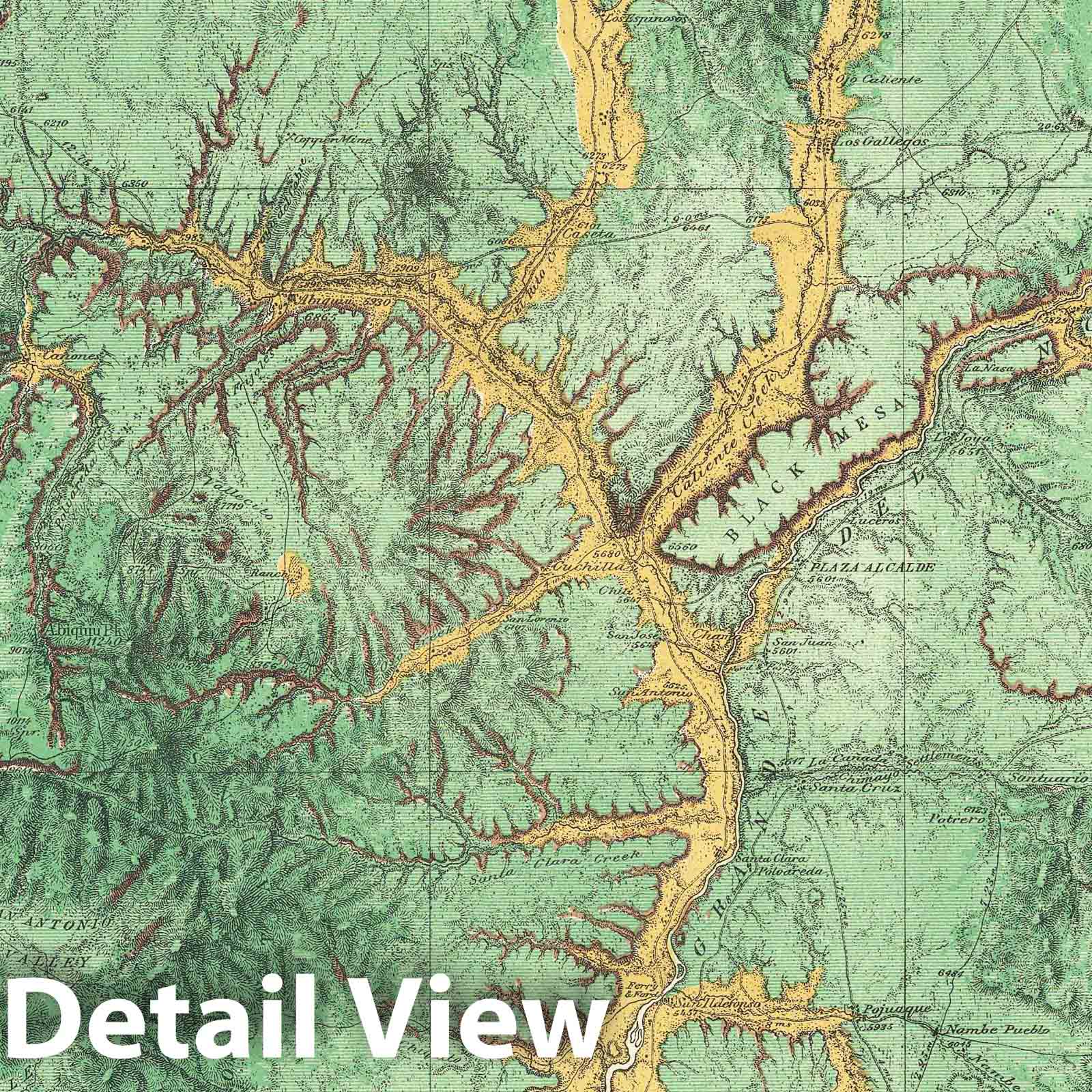 Wheeler Survey: North Central New Mexico - Geologic Map, 1876