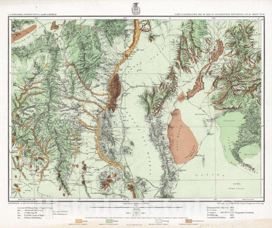 Historic Map : National Atlas - 1881 84. Land Classification Map Of Part Of Southwestern New Mexico. - Vintage Wall Art