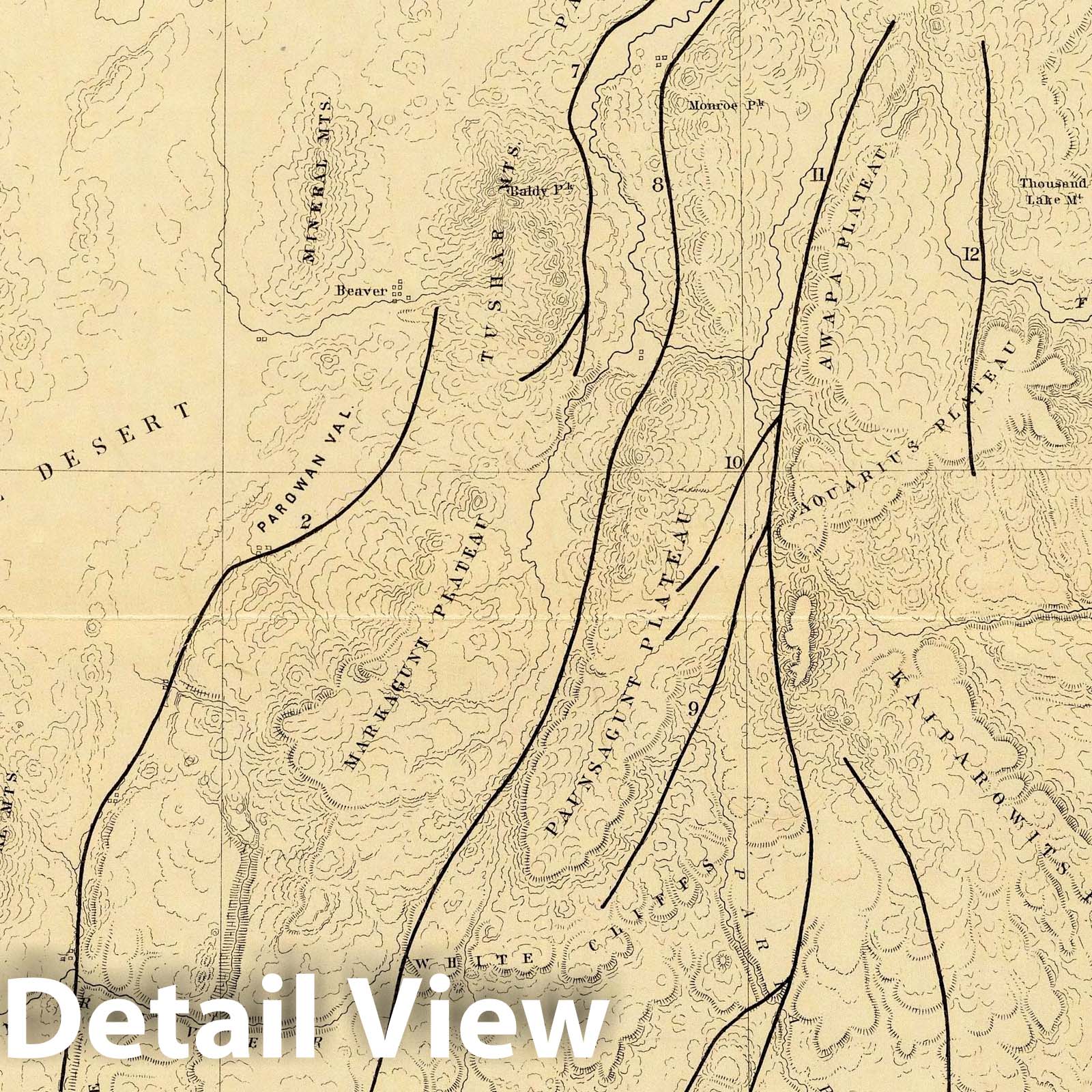 Grand Canyon District, Arizona and Utah - Geology Map, 1882