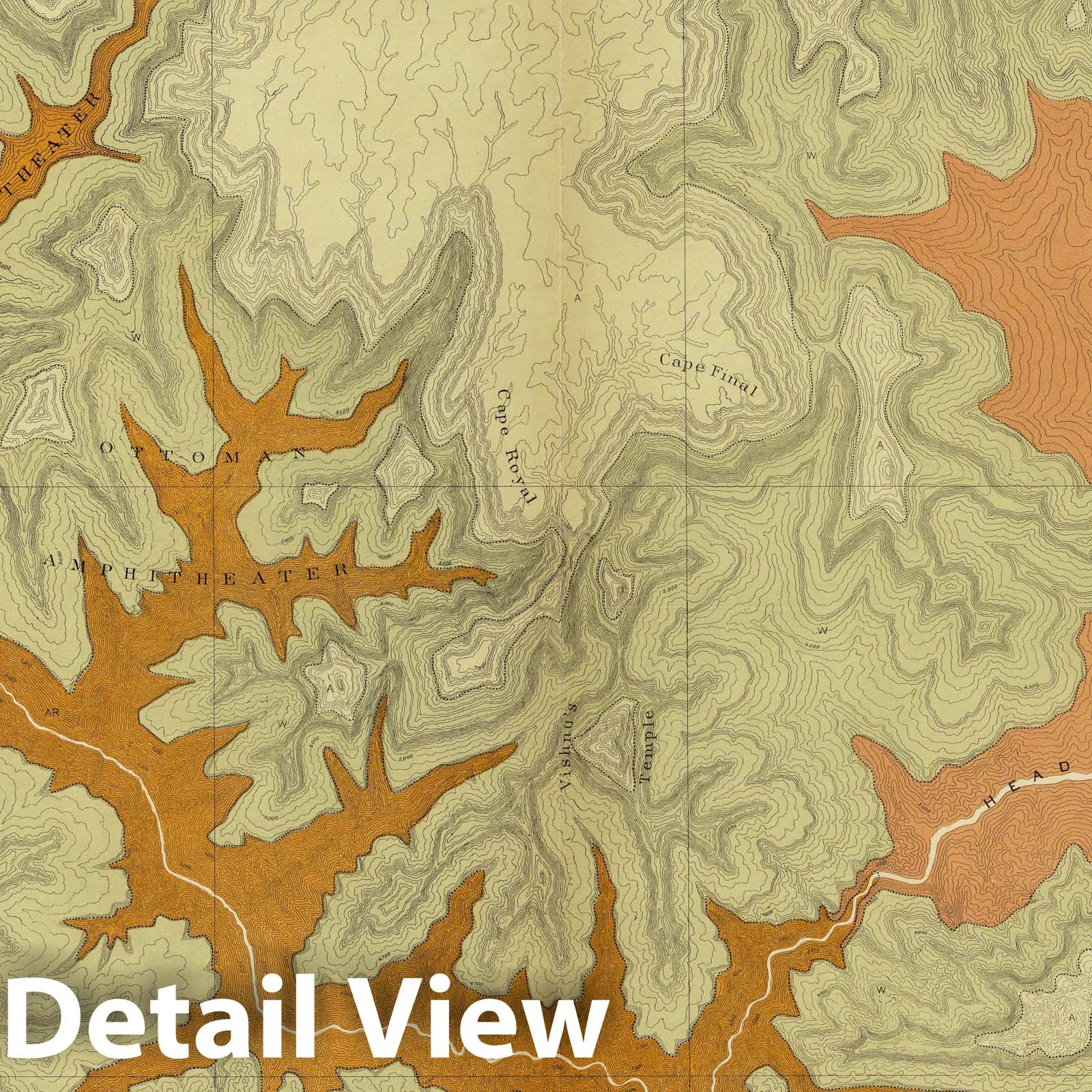 Kaibab Plateau, Grand Canyon, Arizona - Geologic Map, 1882