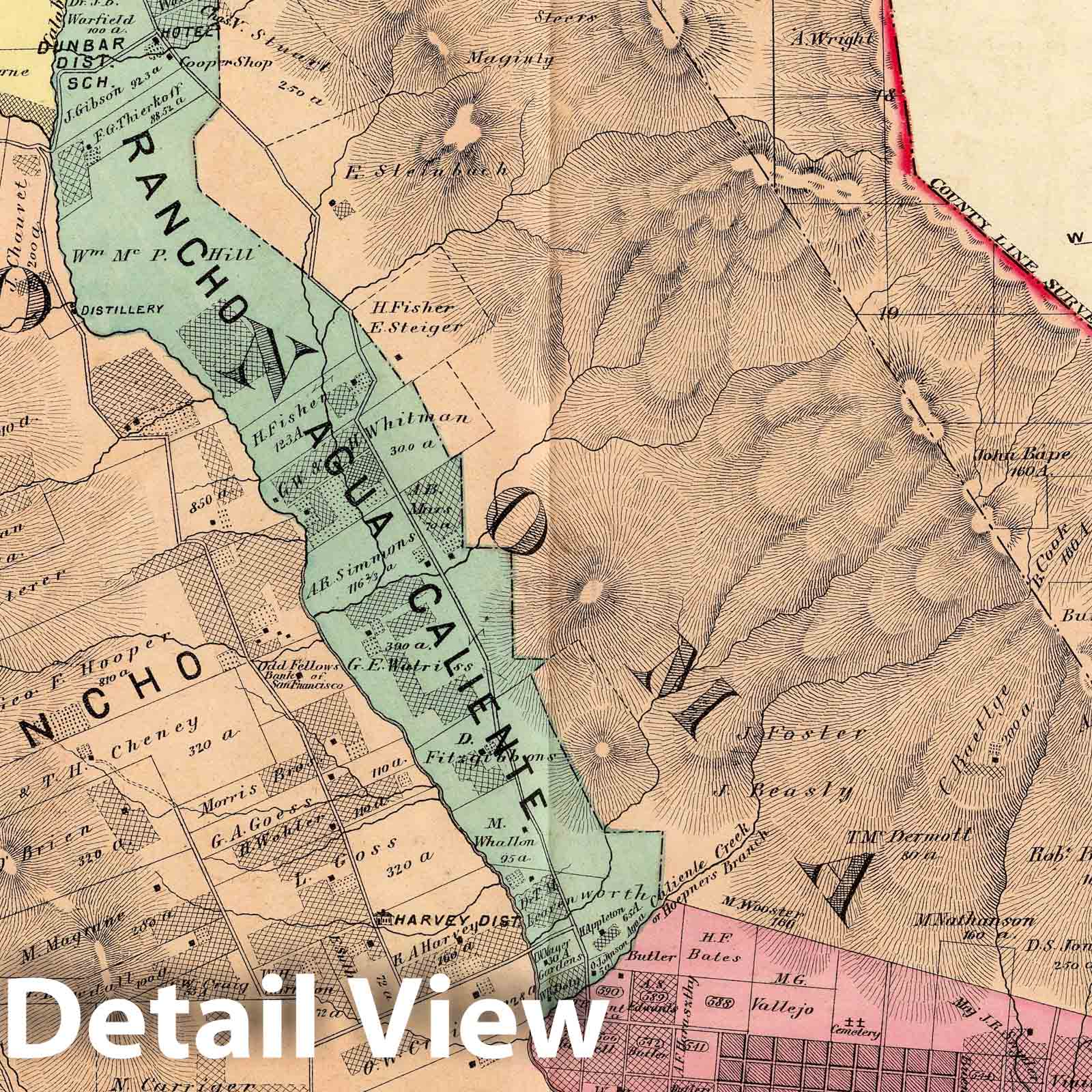 Sonoma City, Sonoma County, California 1877 Historical Map Print