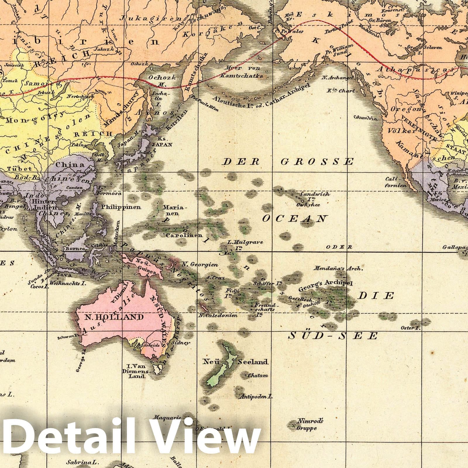 World Clothing Styles and Distribution - Physical Map, 1848