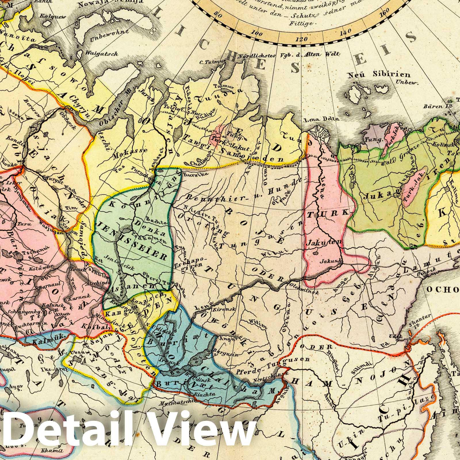 Russian Empire - Ethnographic Distribution, 1848 - Historical Map Print