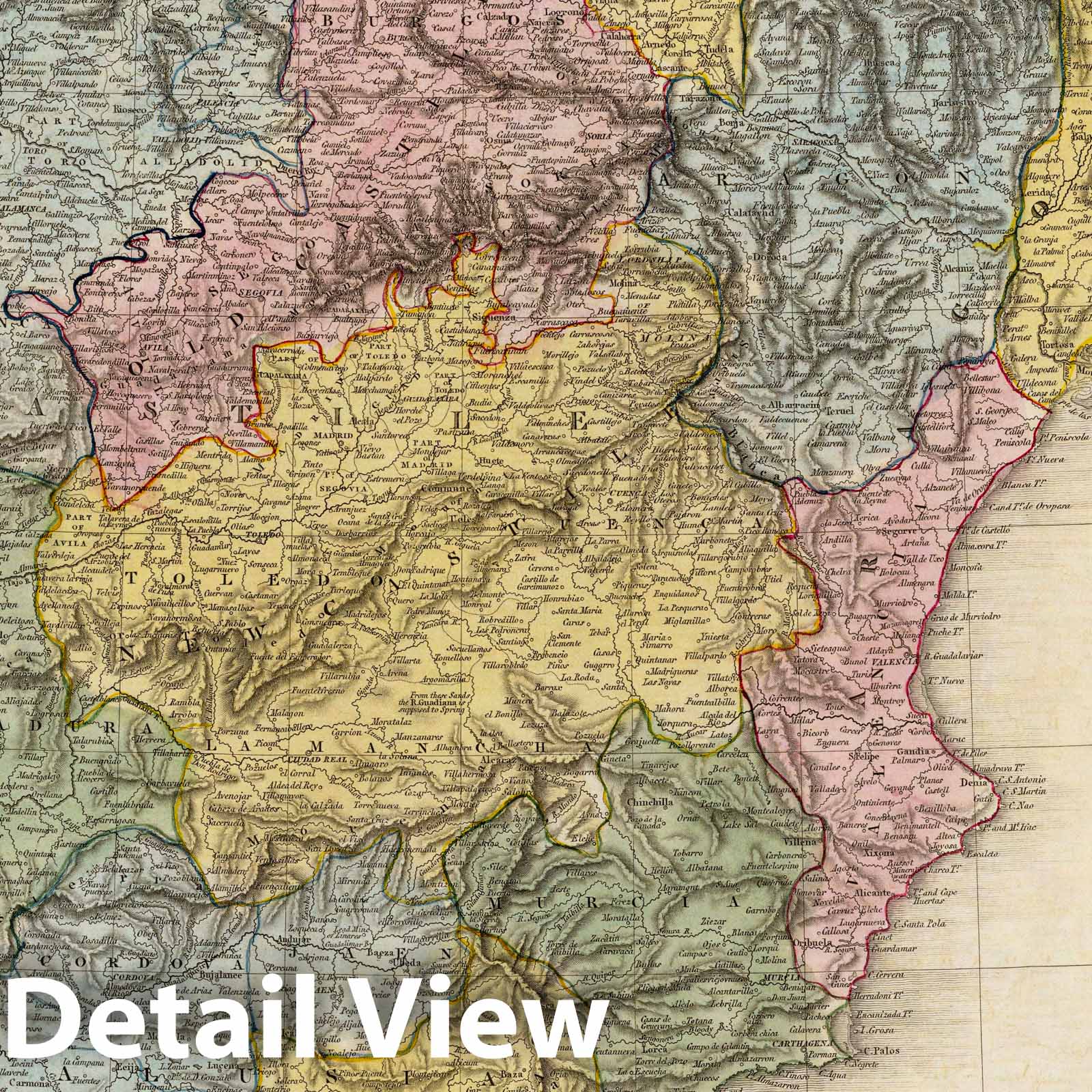 Historic Map : 1810 Spain and Portugal. - Vintage Wall Art