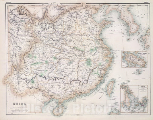 Historic Map : 1872 China. - Vintage Wall Art