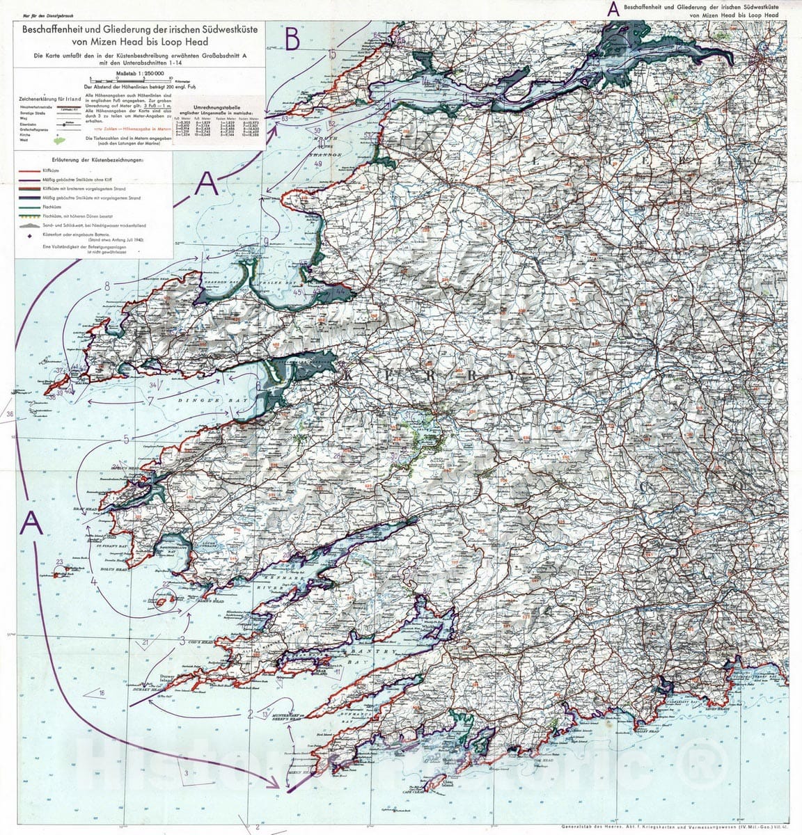 World War II: Irish Southwest Coast - Railroad Map, 1941