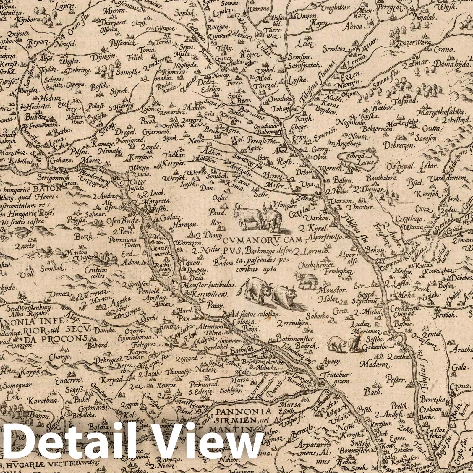 Hungary 1570 - Ortelius Historical Map Print