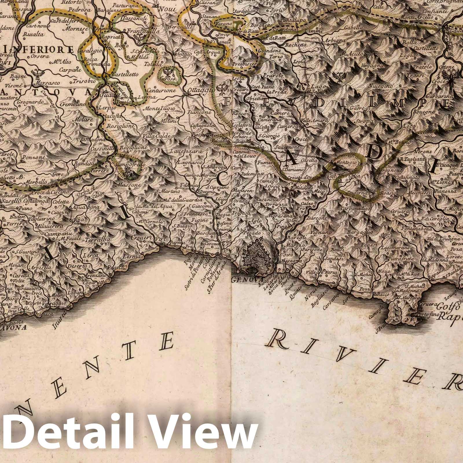 Liguria and Republic of Genova, 1697 - Historical Map Print